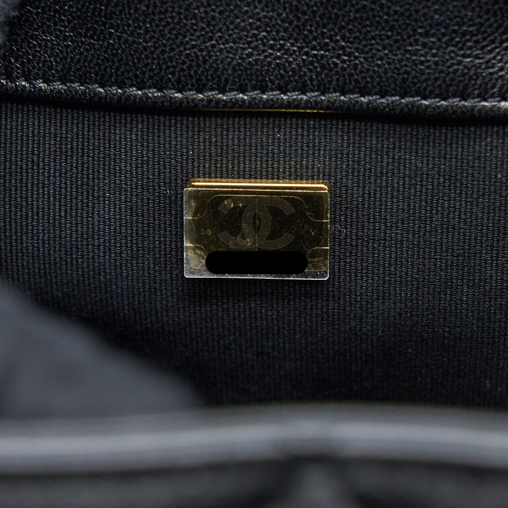 CHANEL DRAWSTRING BUCKET BAG LAMBSKIN BLACK GHW (MICROCHIP)