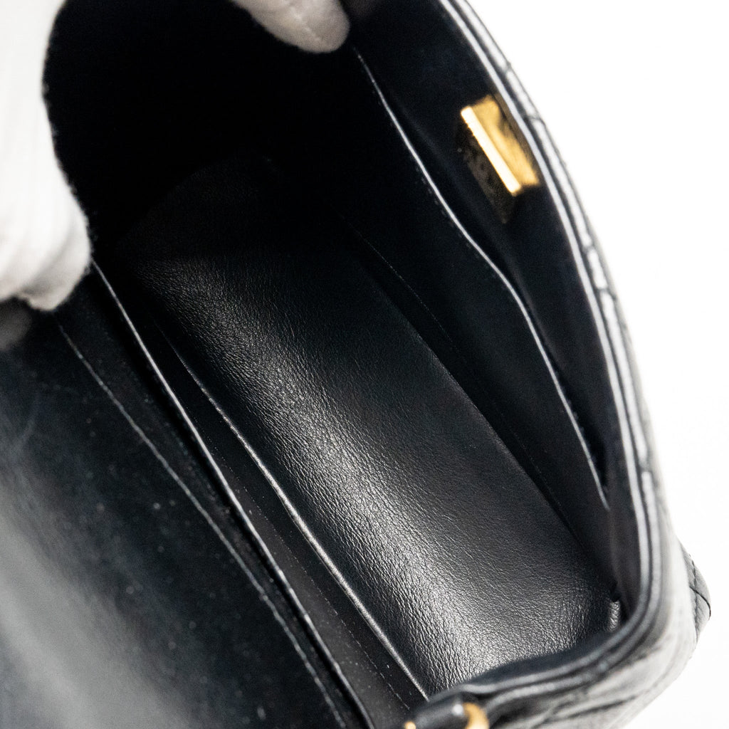 CHANEL 22K RETRO CLASSIC NEW SQUARE LARGE FLAP BAG GOATSKIN BLACK GHW (MICROCHIP)