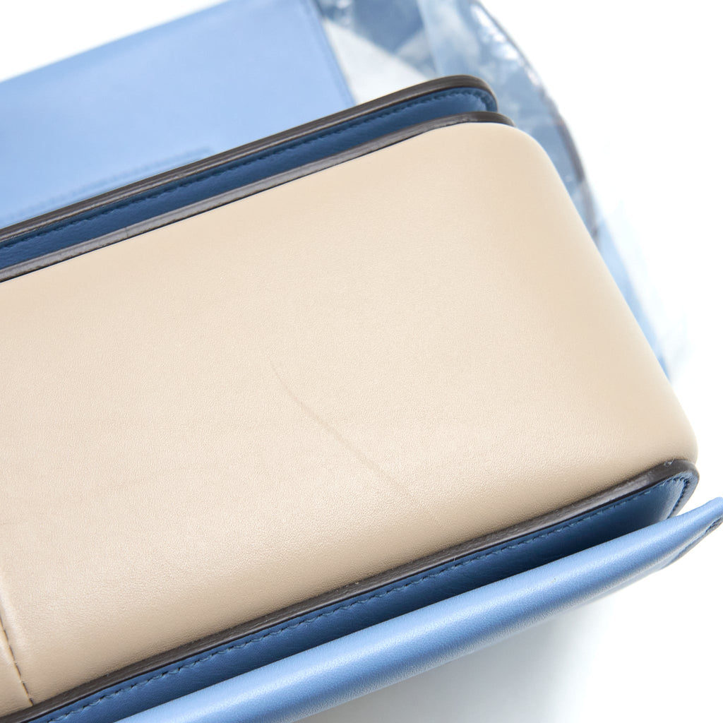 CELINE MEDIUM FRAME BAG MULTICOLOUR BLUE/LIGHT TAUPE GHW
