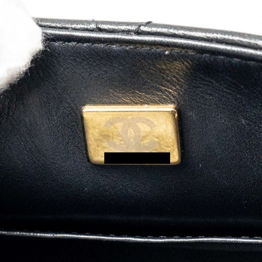 CHANEL 22K RETRO CLASSIC NEW SQUARE LARGE FLAP BAG GOATSKIN BLACK GHW (MICROCHIP)