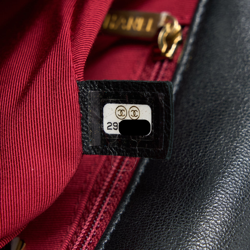 CHANEL SMALL 19 BAG GOATSKIN BLACK MULTICOLOURED HARDWARE