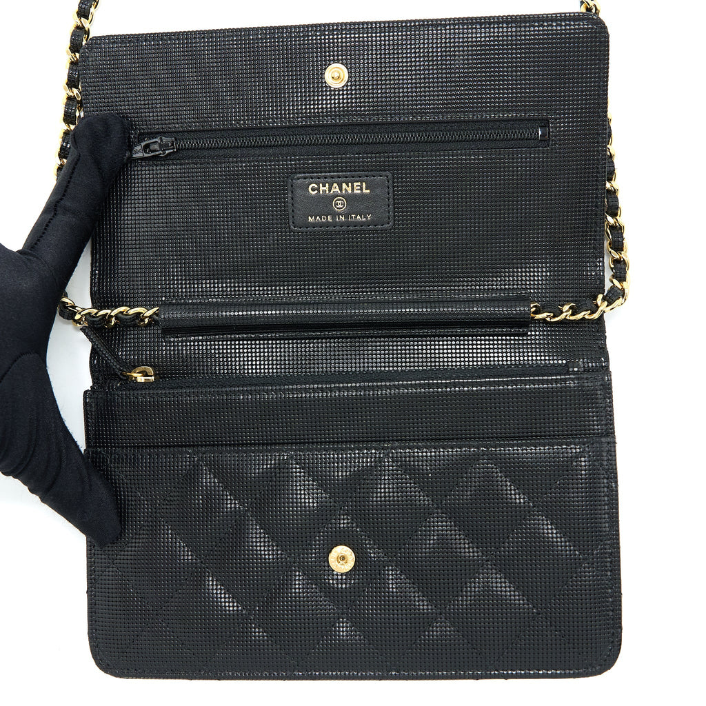 CHANEL LIMITED WALLET ON CHAIN CALFSKIN BLACK GHW
