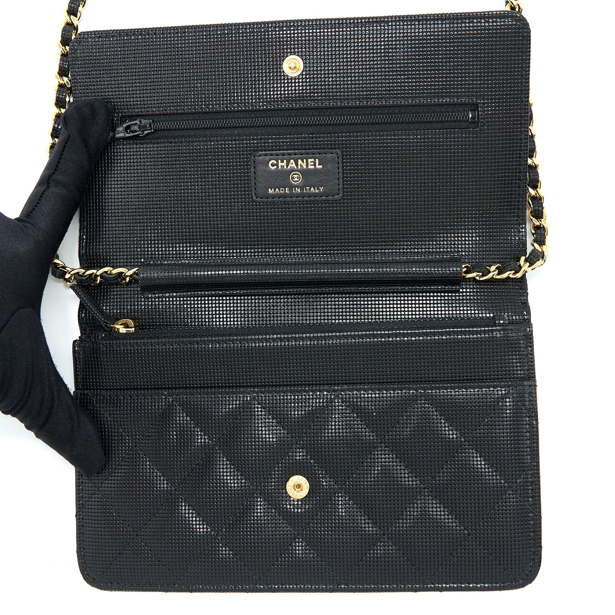 CHANEL LIMITED WALLET ON CHAIN CALFSKIN BLACK GHW