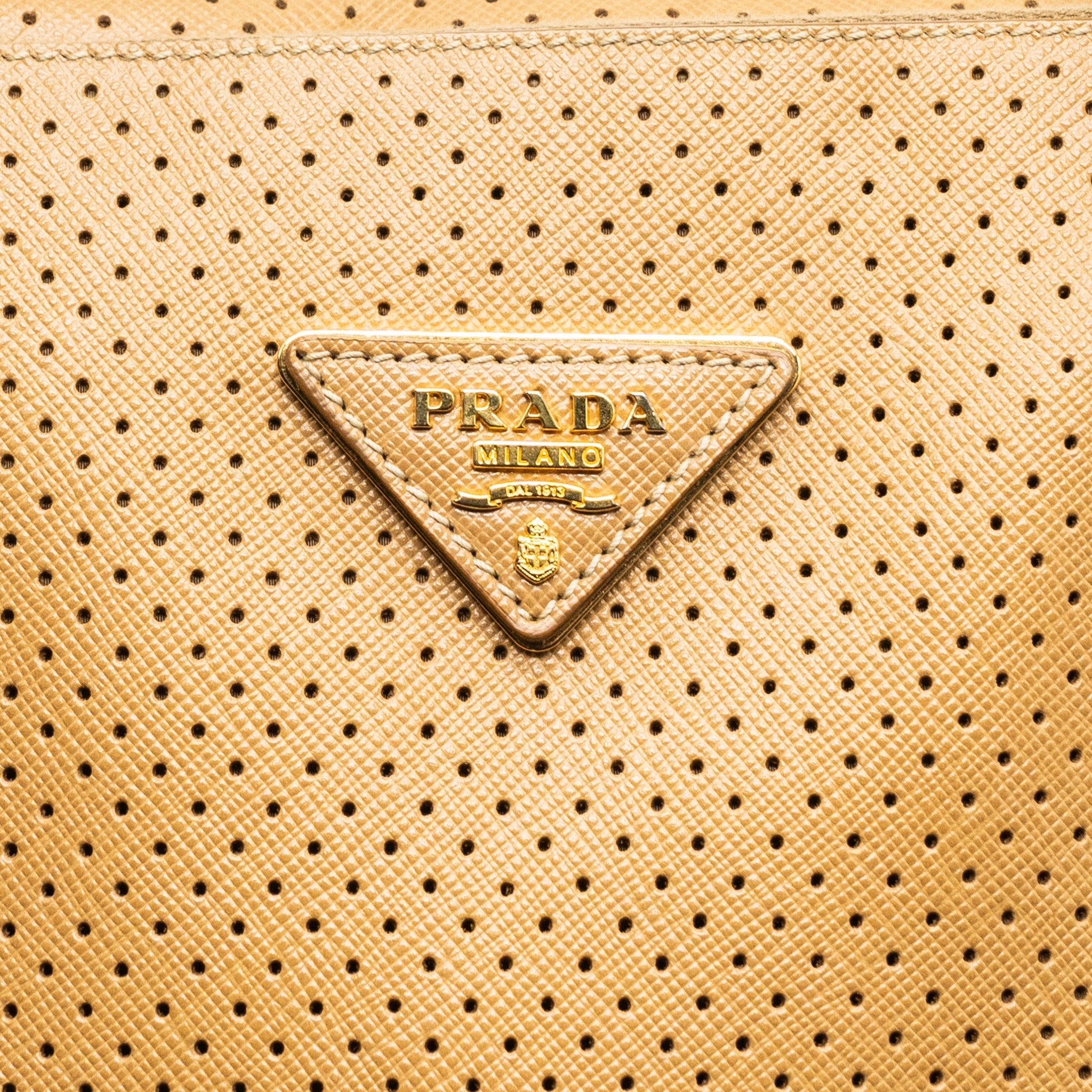 PRADA BOSTON TOTE BAG CALFSKIN LEATHER BEIGE GHW