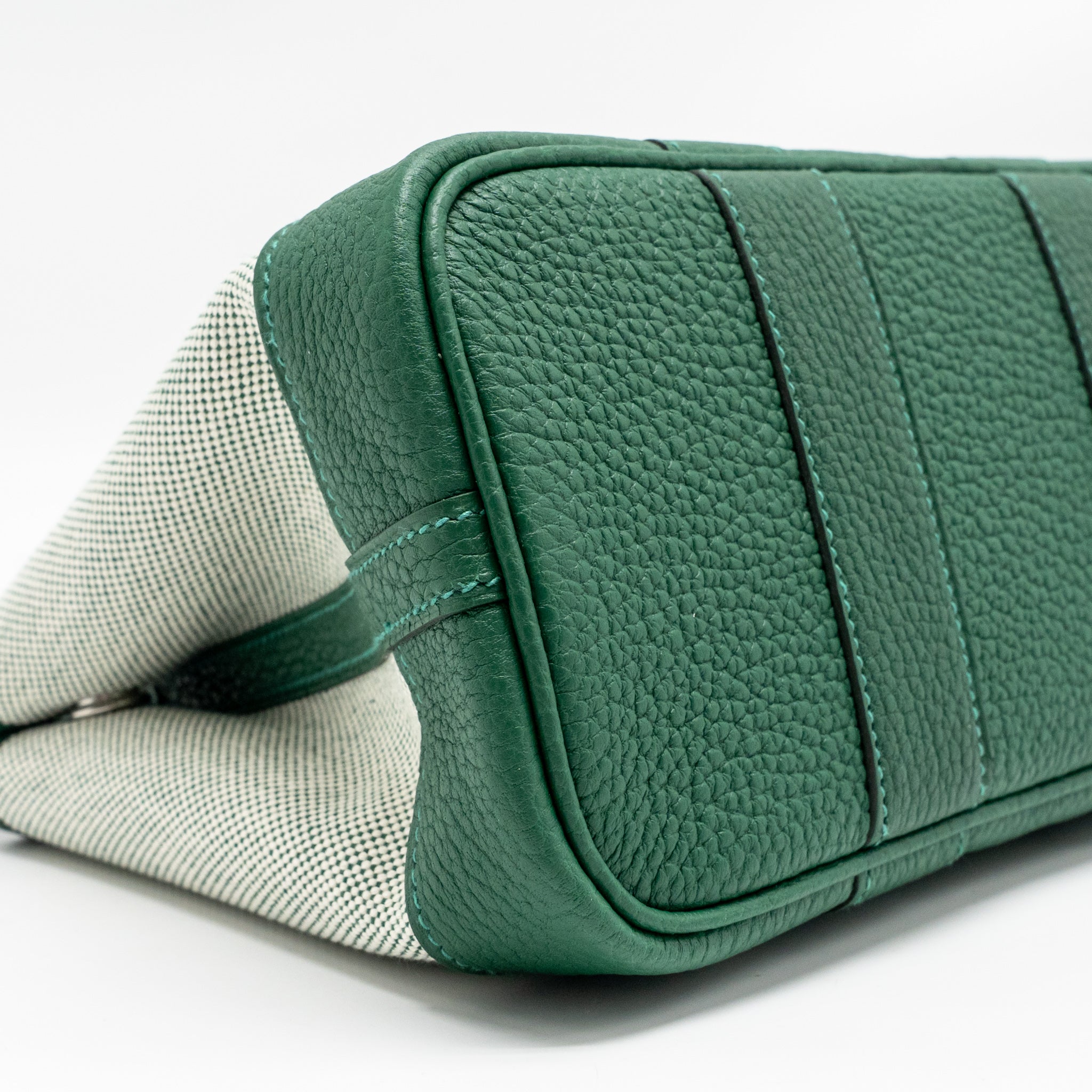 HERMES NEO GARDEN PARTY 23 CANVAS/NEGONDA ECRU/VERT MOYEN SHW