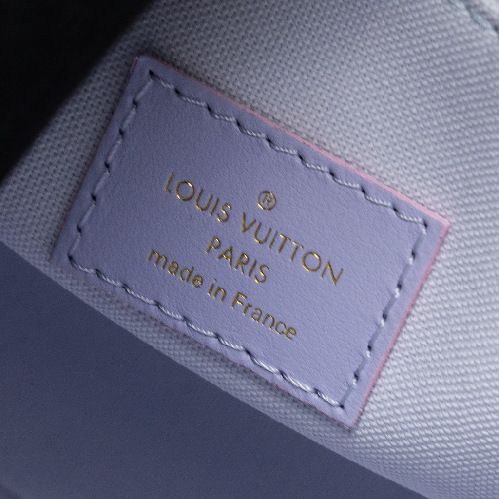 LOUIS VUITTON ONTHEGO PM CALFSKIN SUNRISE PASTEL MULTICOLOUR PINK / PURPLE GHW