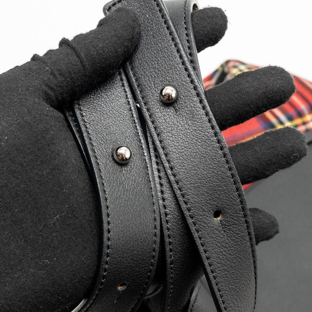 LOEWE HAMMOCK TARTAN BAG BLACK/RED TARTAN CALF/TEXTILE SHW