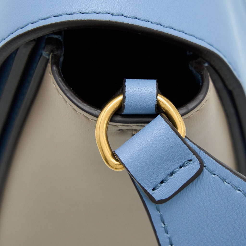 CELINE MEDIUM FRAME BAG MULTICOLOUR BLUE/LIGHT TAUPE GHW