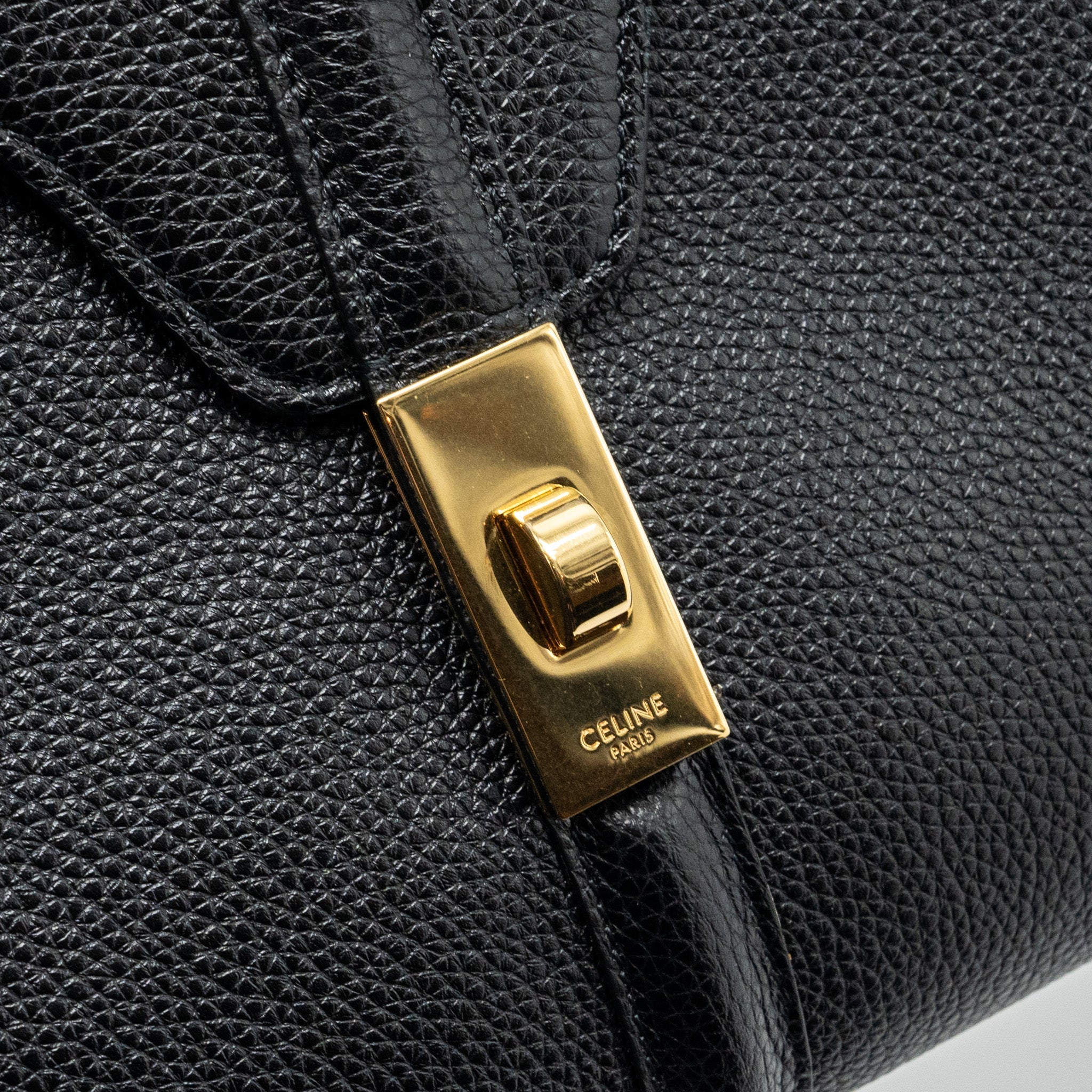 CELINE SMALL 16 BAG GRAINED CALFSKIN BLACK GHW