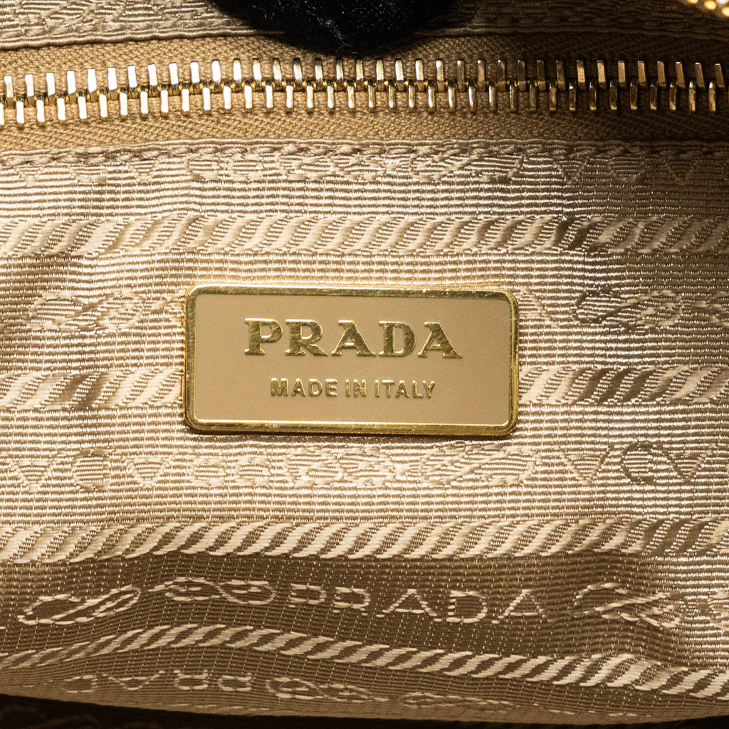 PRADA BOSTON TOTE BAG CALFSKIN LEATHER BEIGE GHW