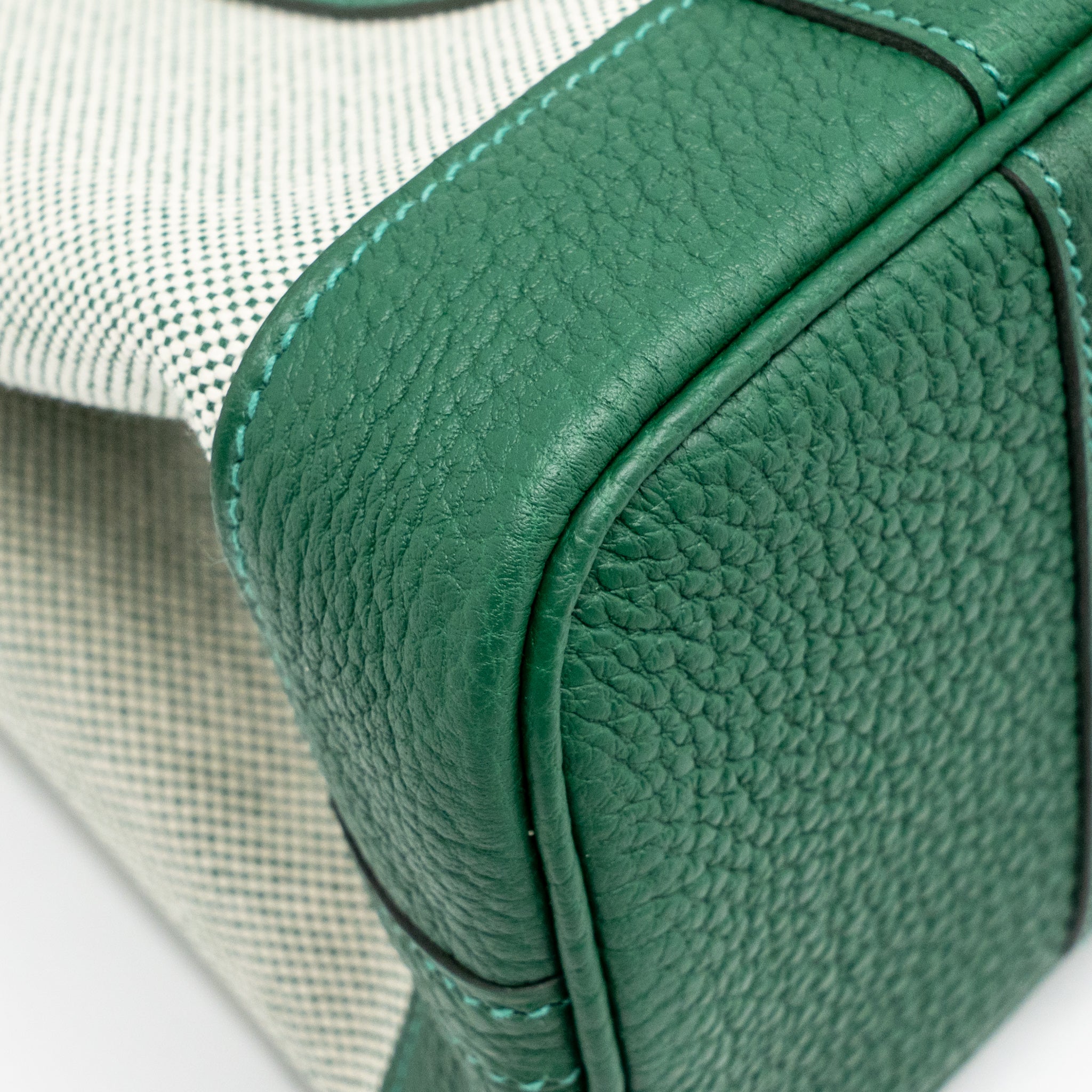HERMES NEO GARDEN PARTY 23 CANVAS/NEGONDA ECRU/VERT MOYEN SHW
