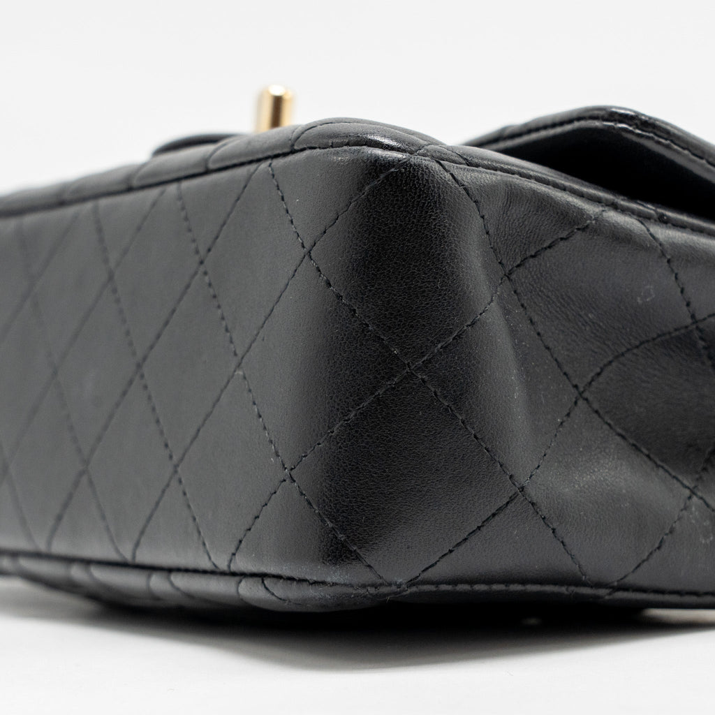 CHANEL MINI RECTANGULAR FLAP BAG LAMBSKIN BLACK LGHW