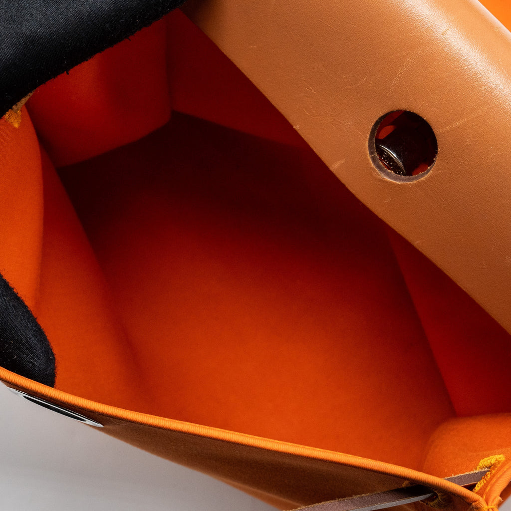 HERMES HERBAG 31 ZIP BAG CANVAS/HUNTER ORANGE SHW