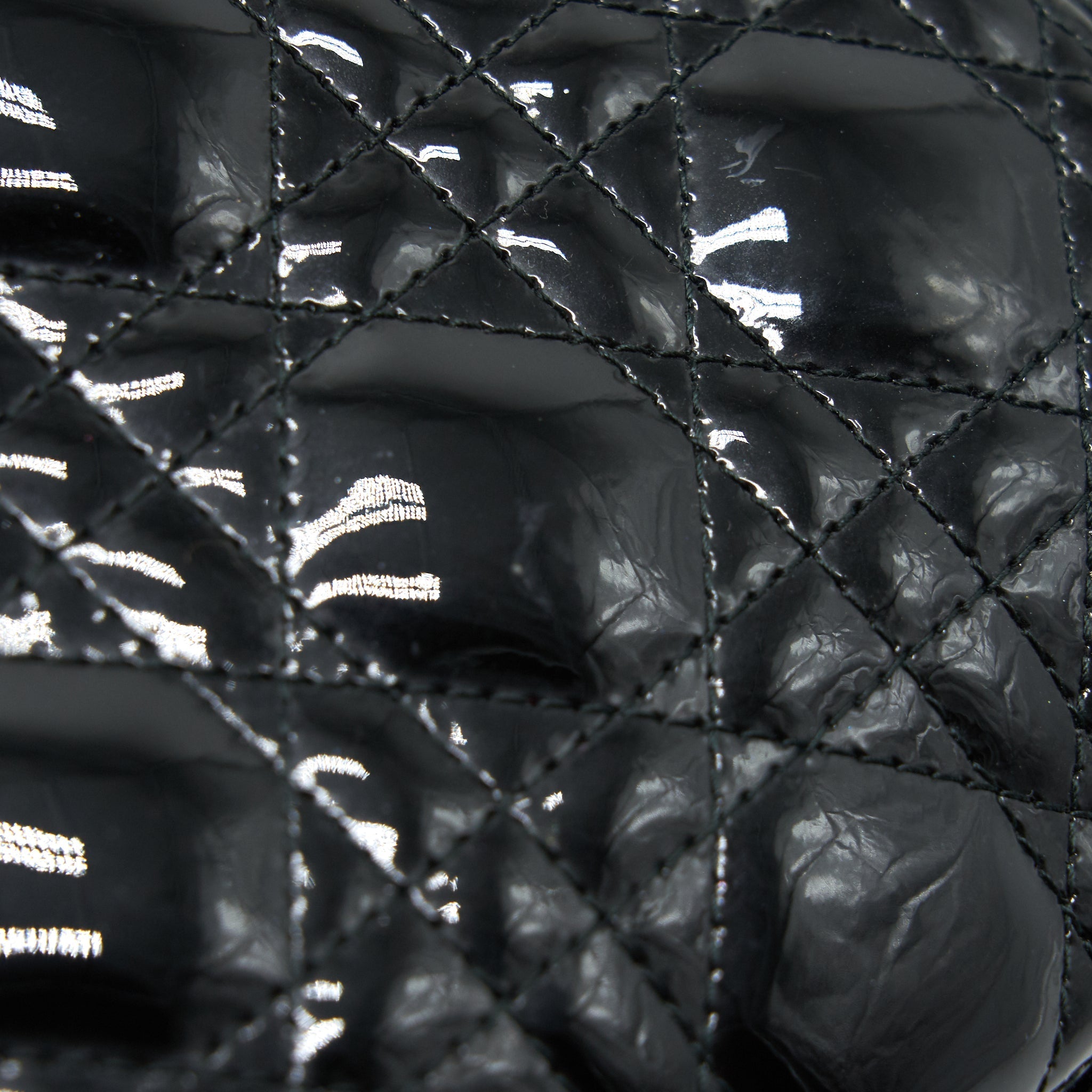 DIOR MEDIUM LADY DIOR PATENT LEATHER BLACK SHW