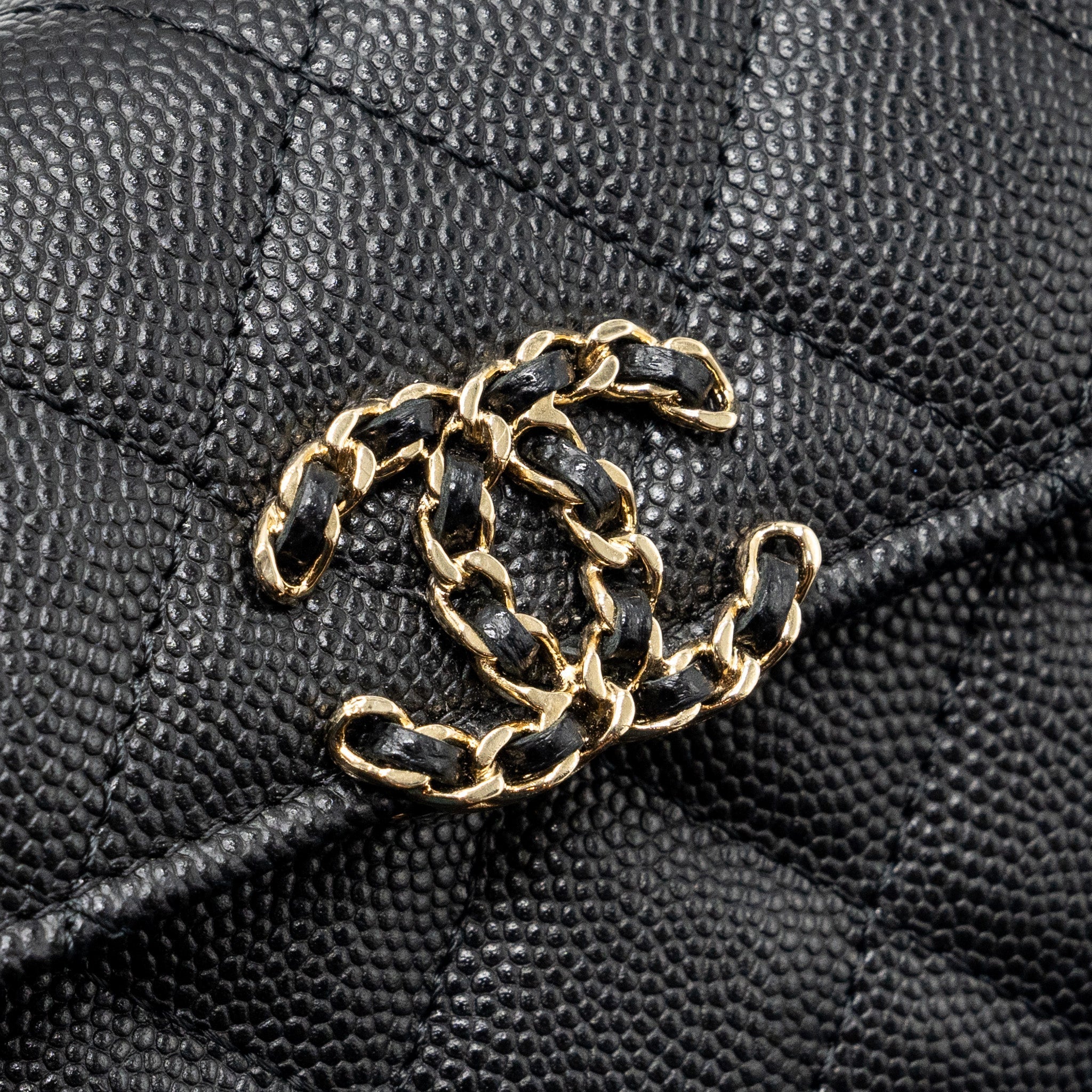 CHANEL TOP HANDLE MINI FLAP BAG CAVIAR BLACK LGHW (MICROCHIP)