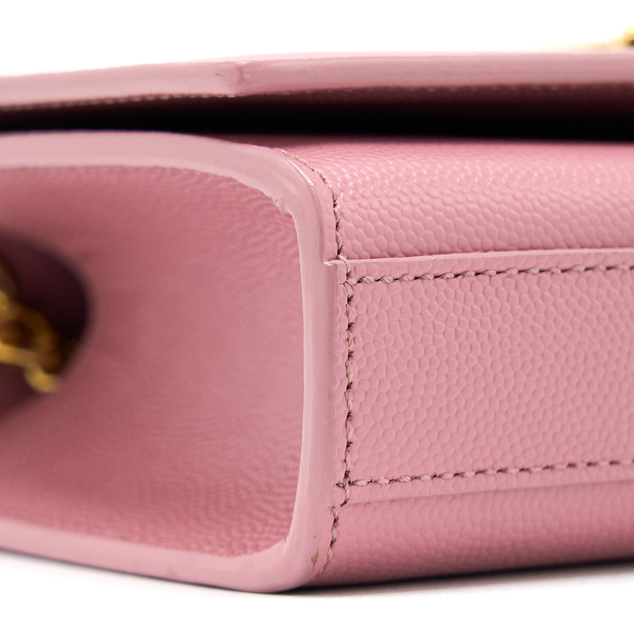 SAINT LAURENT MINI KATE BAG GRAINED CALFSKIN PINK GHW