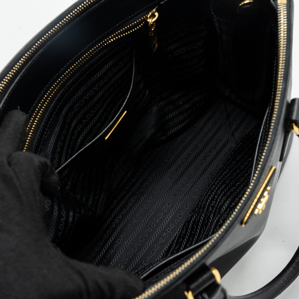 PRADA GALLERIA SAFFIANO TOTE BAG CALFSKIN BLACK GHW