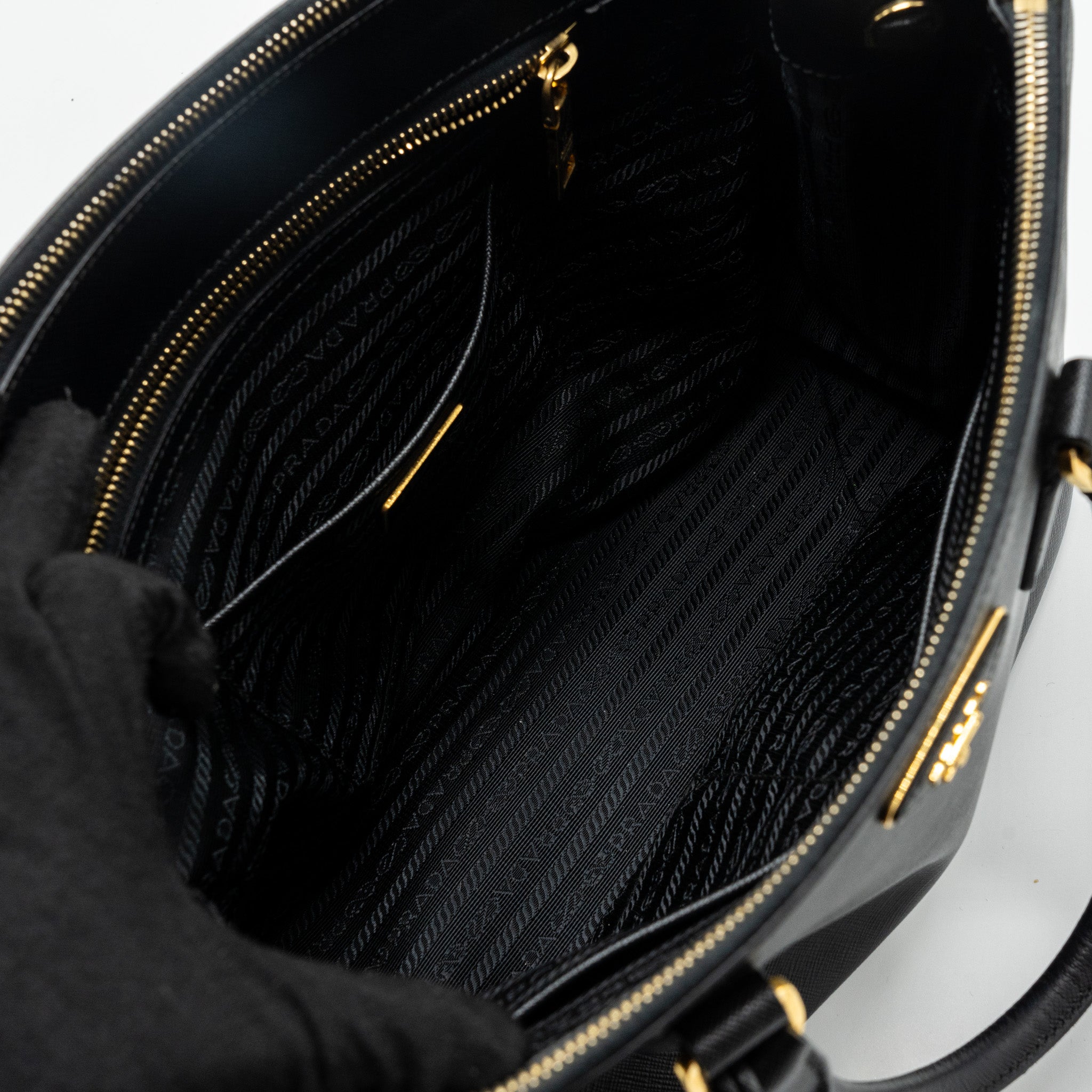 PRADA GALLERIA SAFFIANO TOTE BAG CALFSKIN BLACK GHW