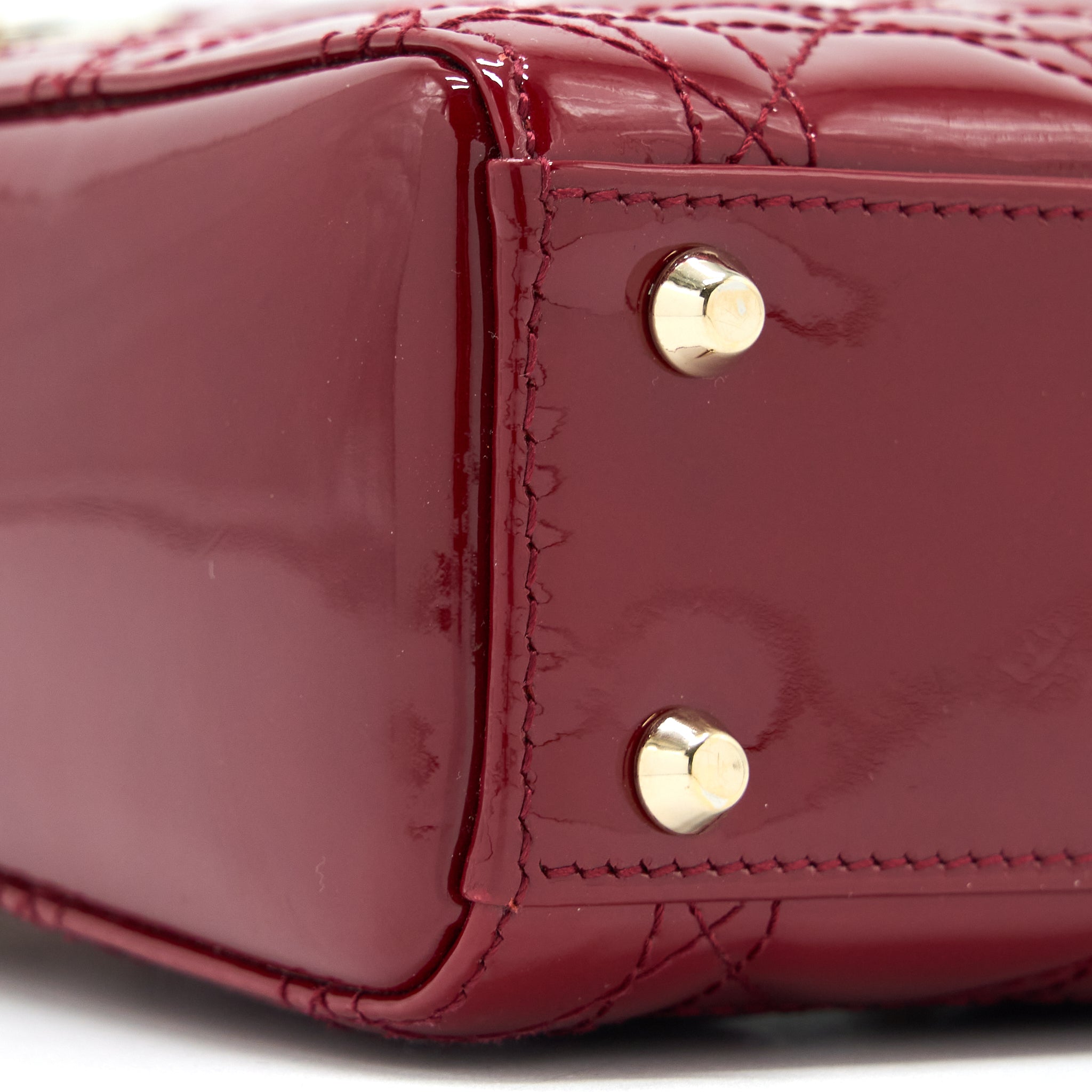 DIOR MINI LADY DIOR PATENT RED GHW
