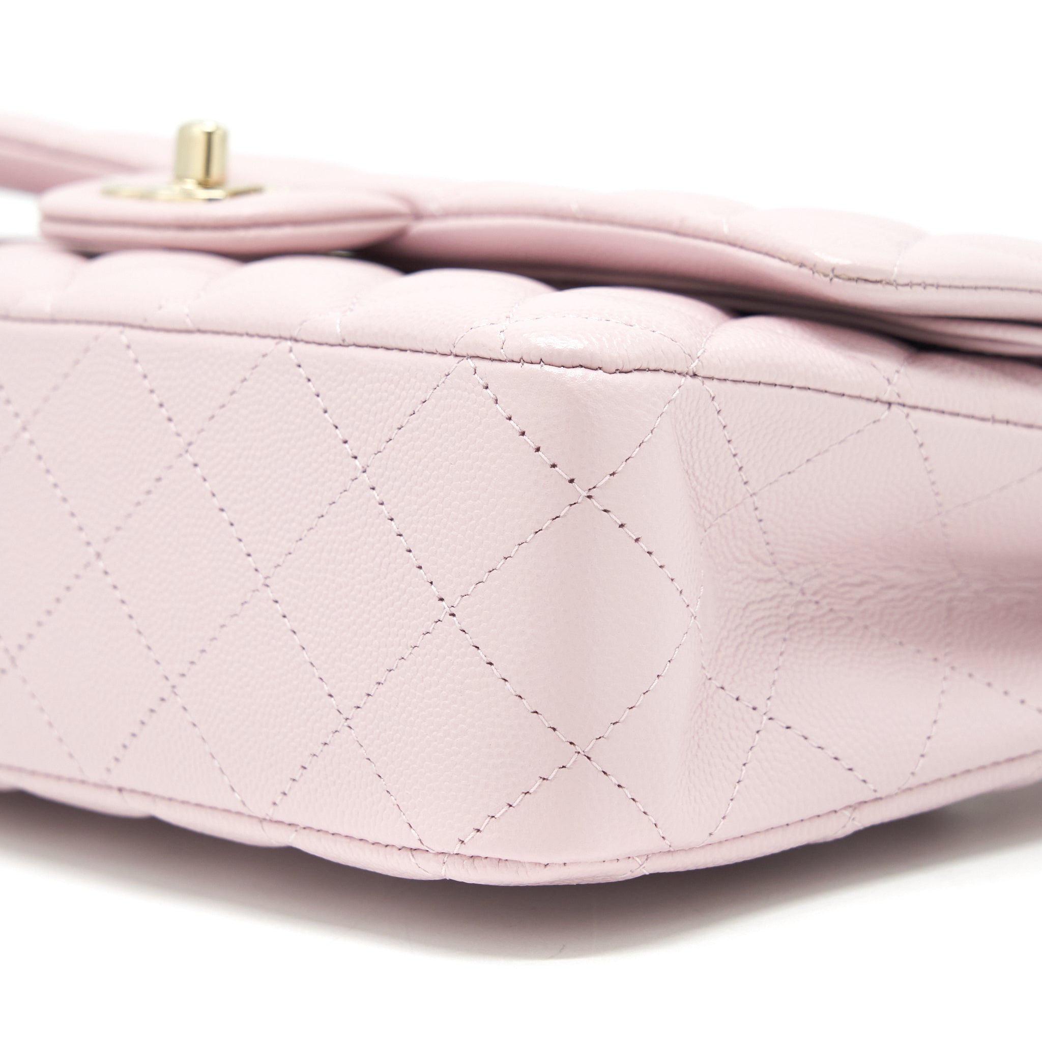 CHANEL MEDIUM CLASSIC DOUBLE FLAP BAG 21S CAVIAR LIGHT PINK LGHW