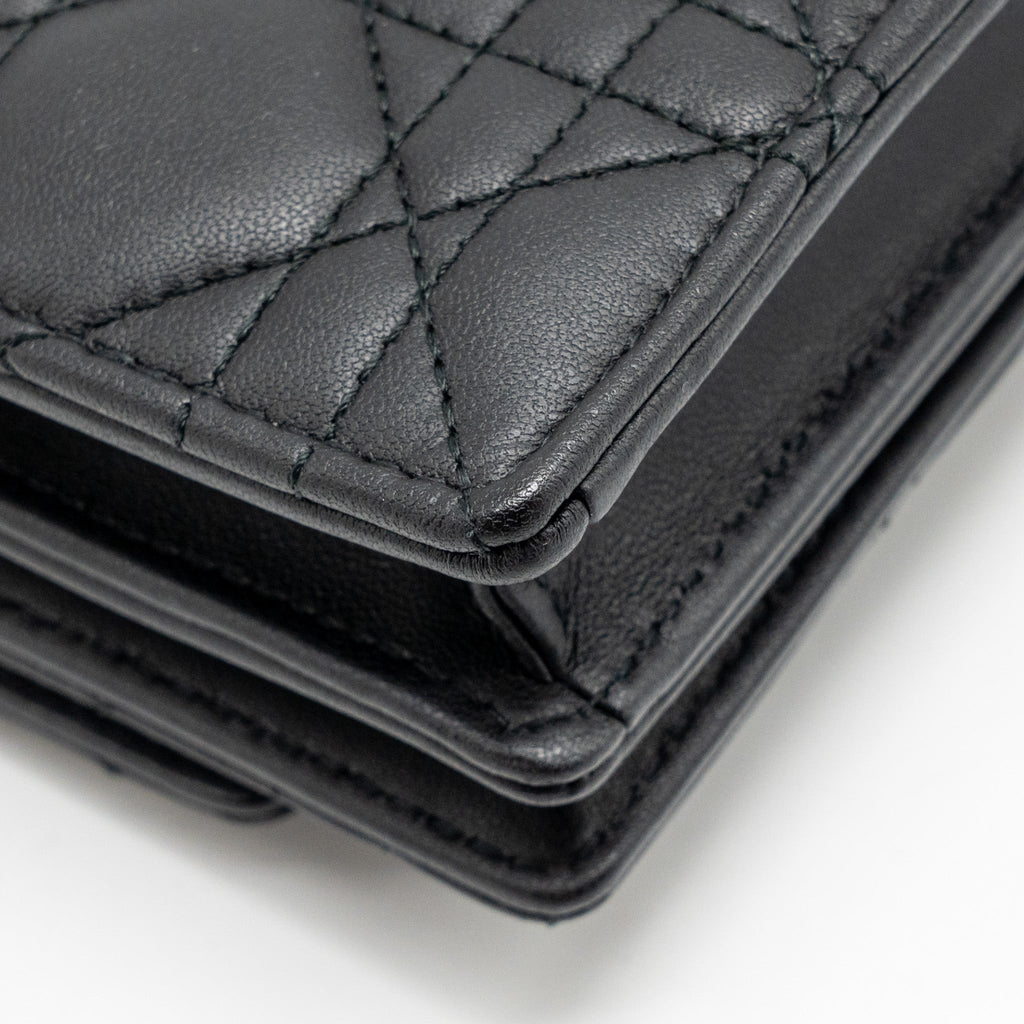 DIOR MY DIOR MINI BAG CANNAGE LAMBSKIN BLACK LGHW