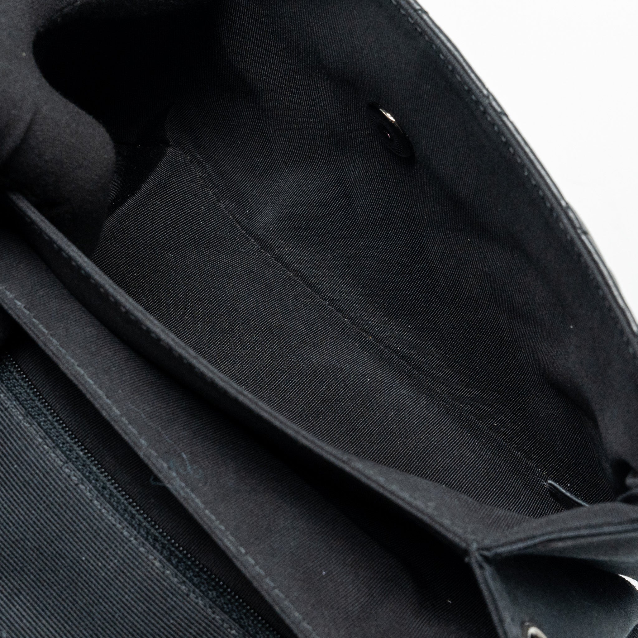 CHANEL QUILTED FLAP BAG LAMBSKIN/FABRIC SO BLACK