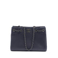 CHANEL TOTE BAG CAVIAR NAVY RUTHENIUM HARDWARE
