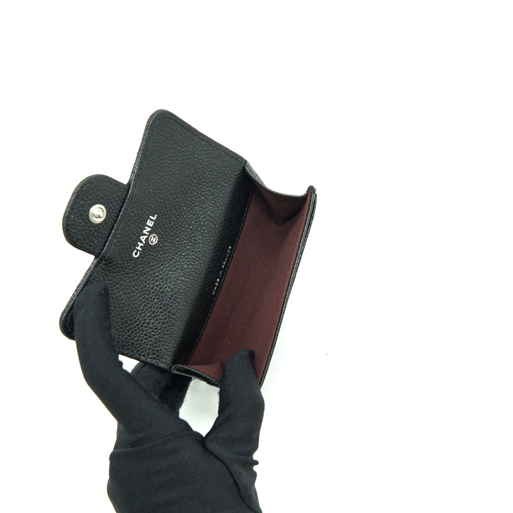 CHANEL CLASSIC FLAP CARD HOLDER CAVIAR BLACK SHW
