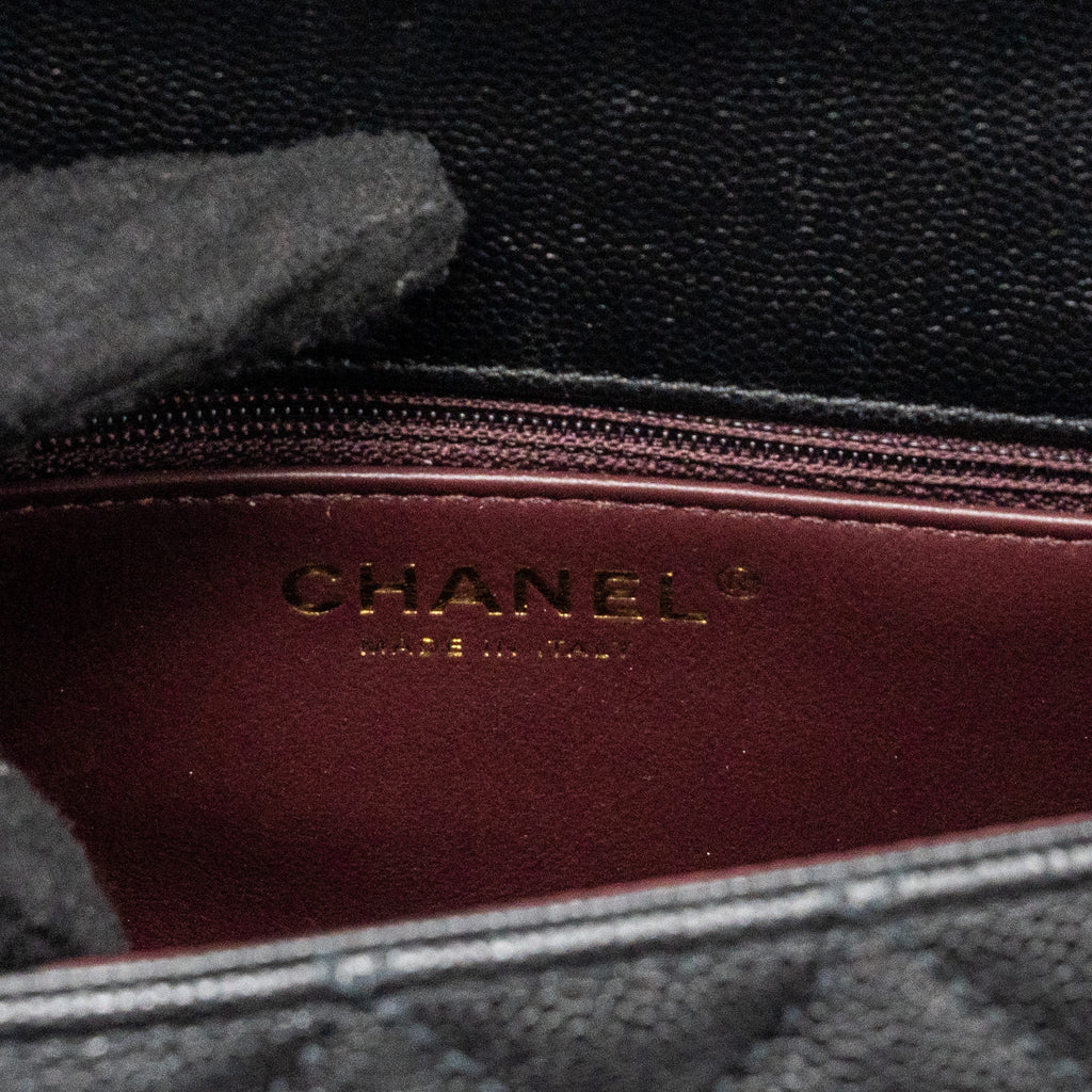 CHANEL SMALL COCO HANDLE CAVIAR BLACK LGHW  (MICROCHIP)