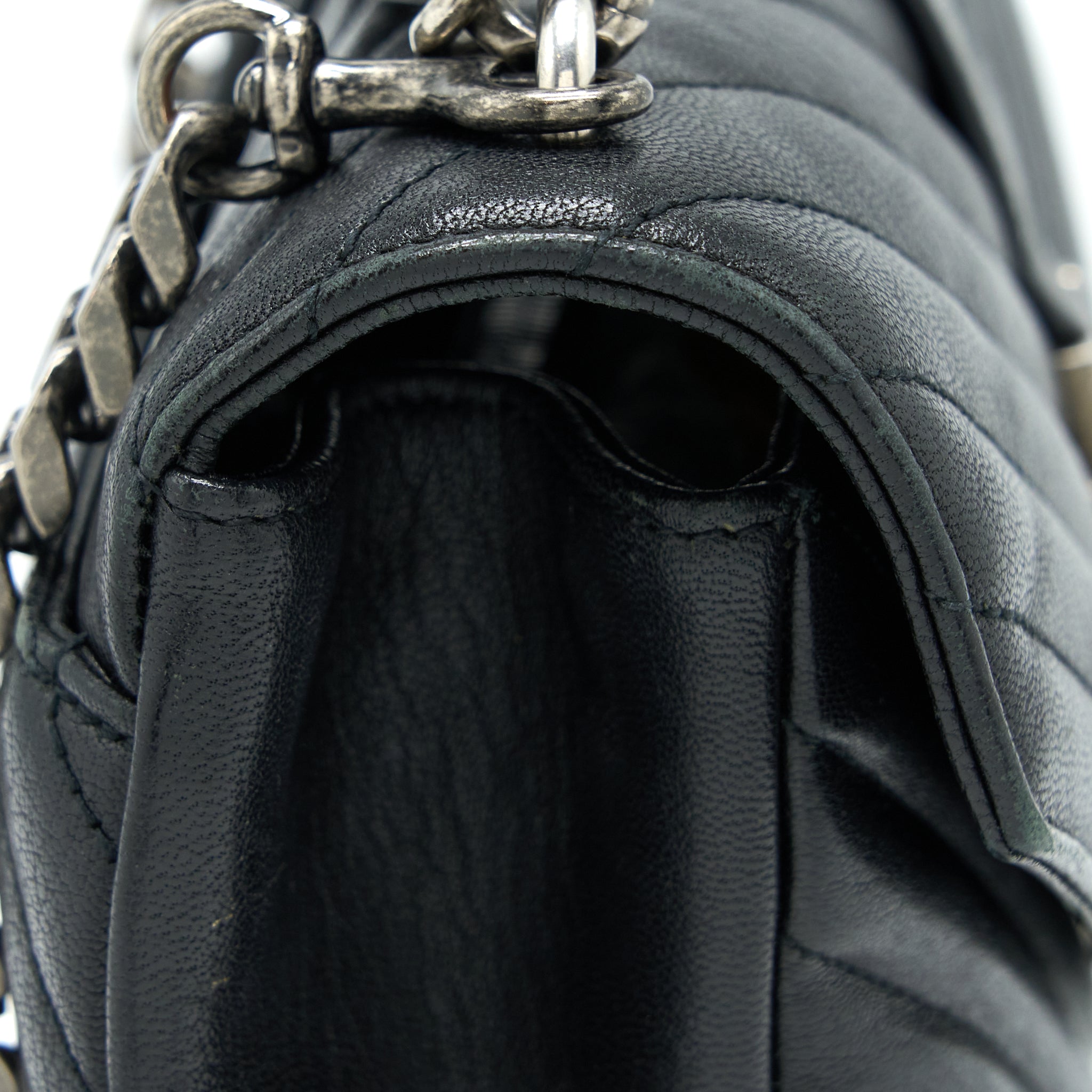 SAINT LAURENT/YSL QUILTED MEDIUM COLLEGE BAG LAMBSKIN BLACK RUTHENIUM HARDWARE