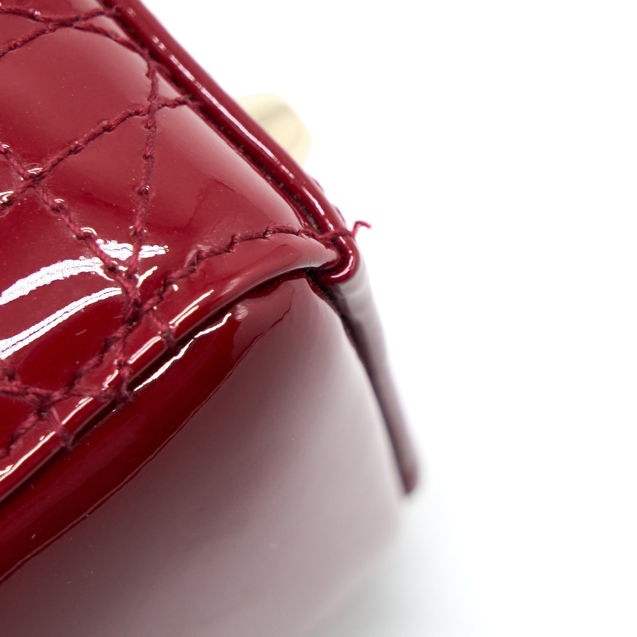 DIOR MINI LADY DIOR PATENT RED GHW