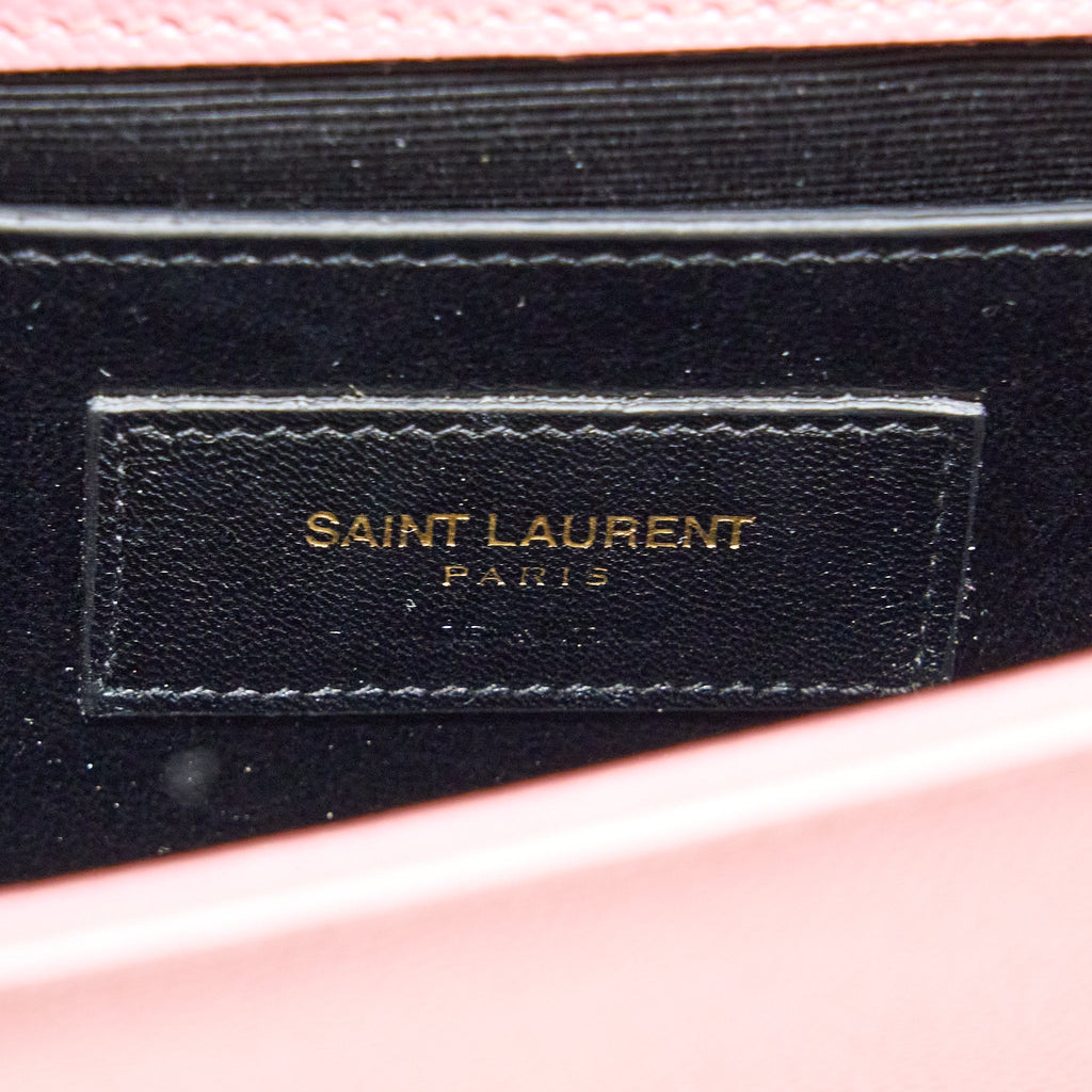 SAINT LAURENT MINI KATE BAG GRAINED CALFSKIN PINK GHW