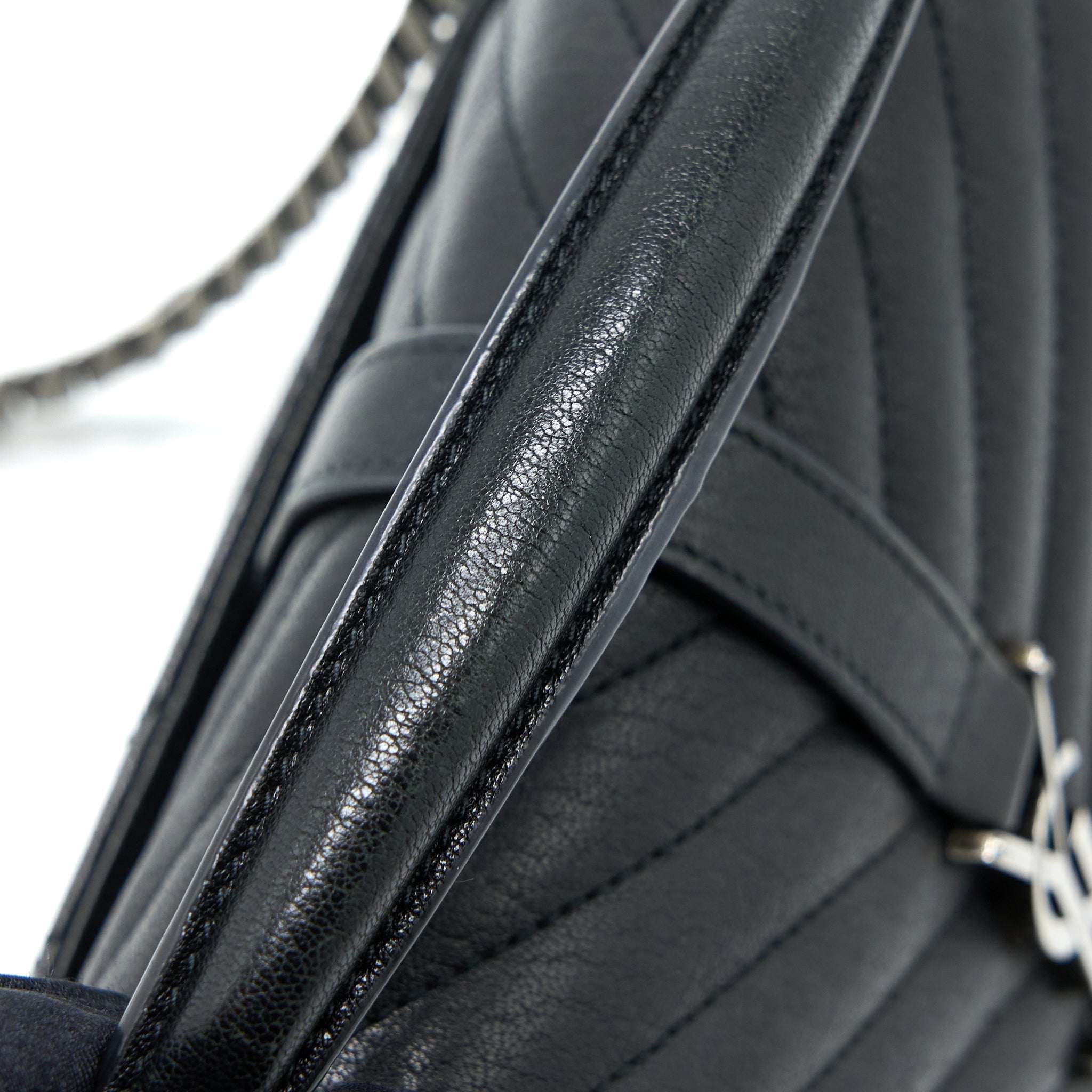 SAINT LAURENT/YSL QUILTED MEDIUM COLLEGE BAG LAMBSKIN BLACK RUTHENIUM HARDWARE