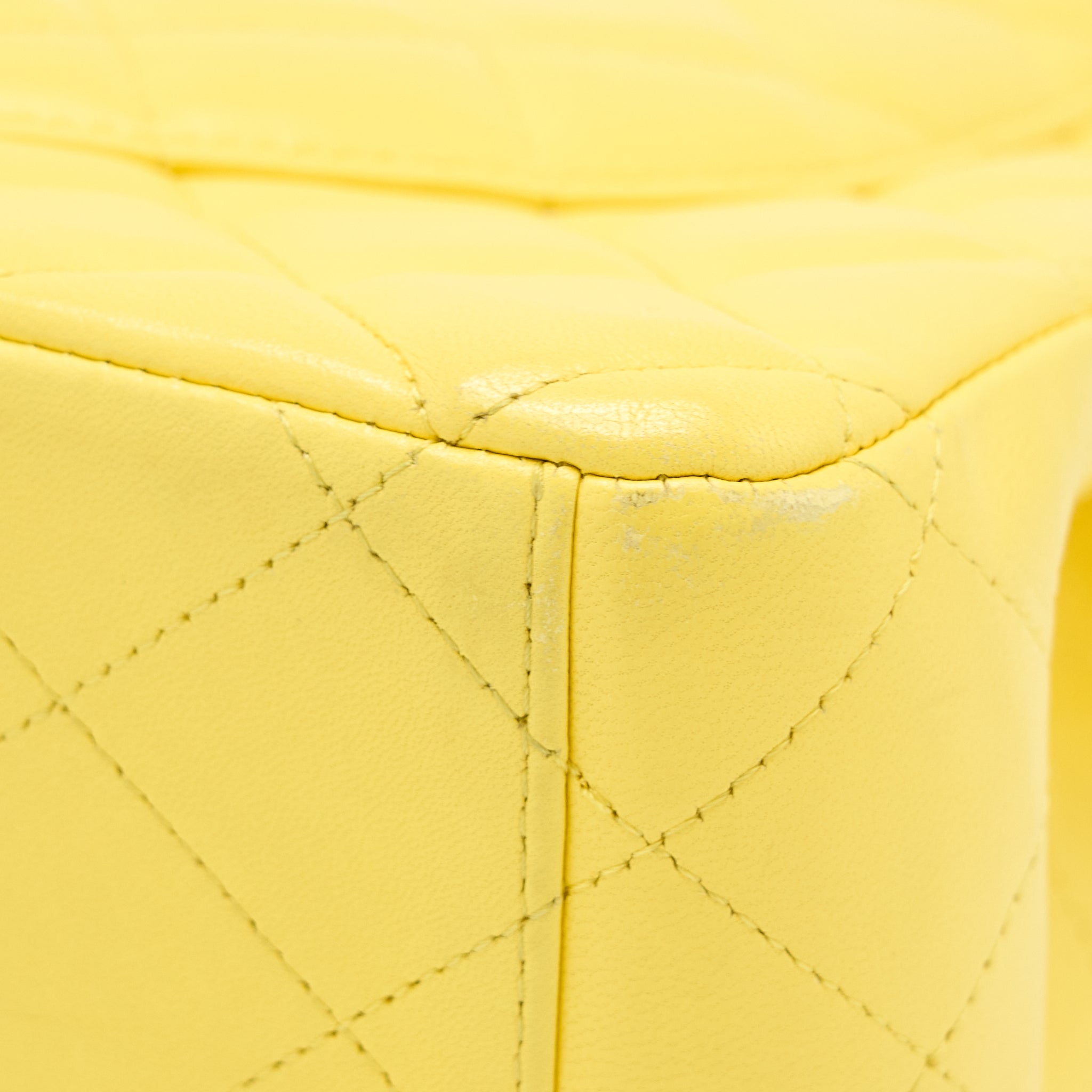CHANEL MAXI CLASSIC DOUBLE FLAP BAG LAMBSKIN YELLOW LGHW