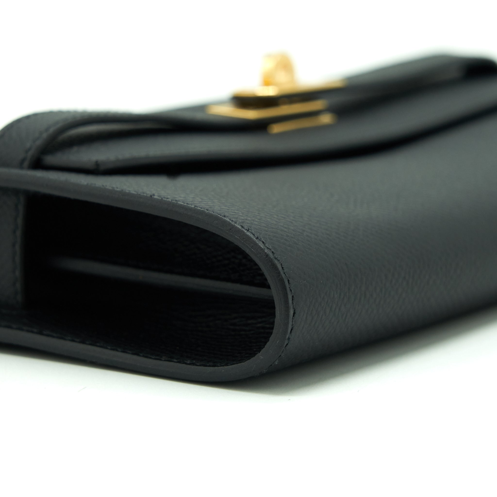 HERMES KELLY CLASSIQUE TO GO WALLET EPSOM BLACK GHW