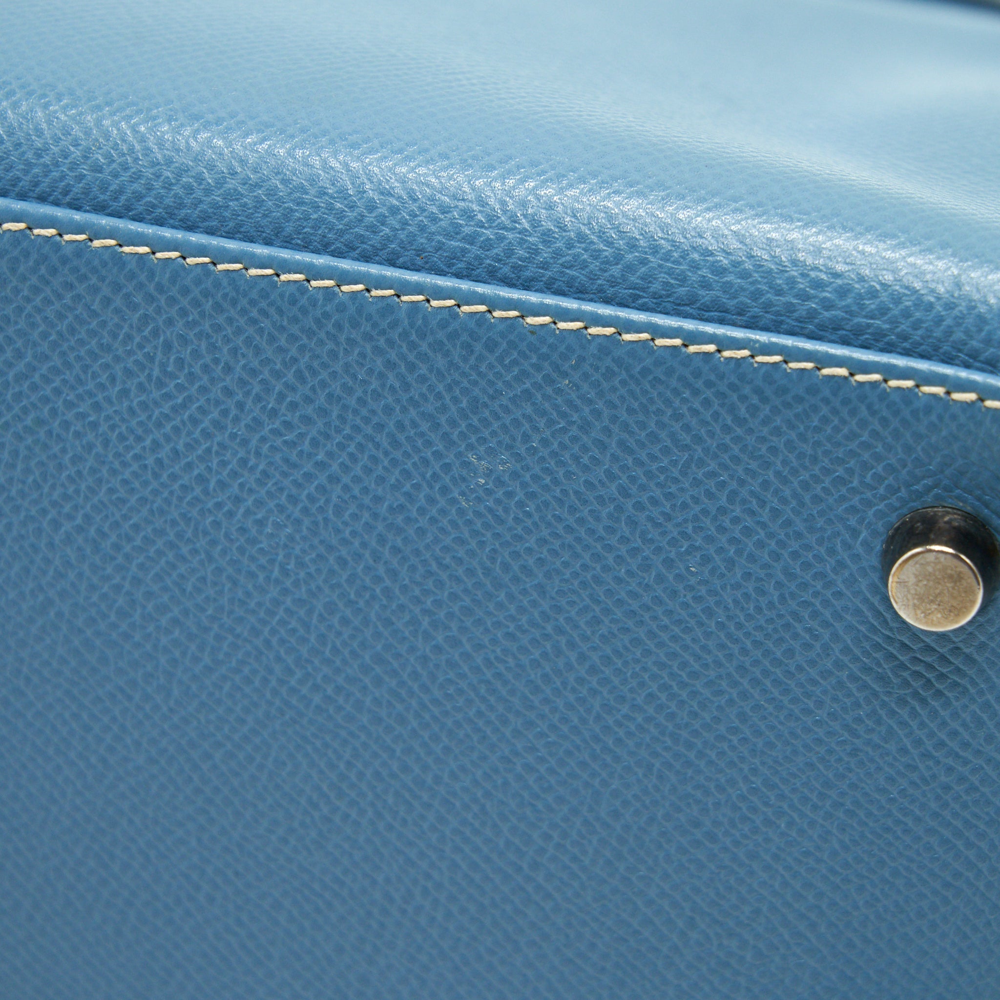 HERMES VINTAGE KELLY 28 BLUE JEAN EPSOM IN SHW