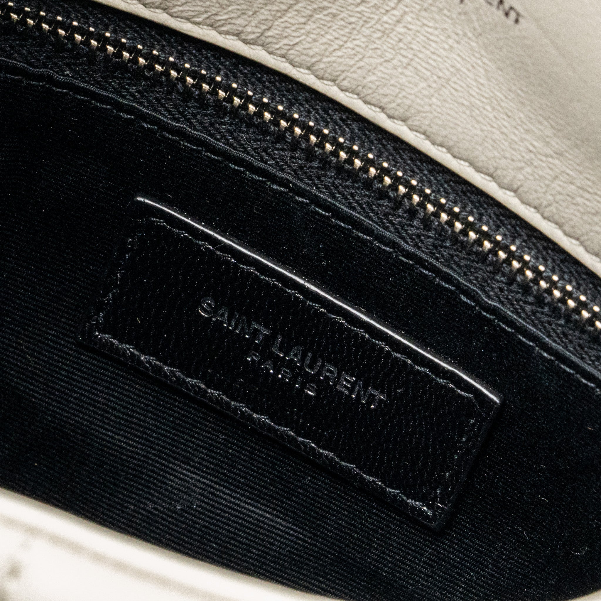 SAINT LAURENT SMALL LOULOU PUFFER SHOULDER BAG LAMBSKIN BLANC VINTAGE RUTHENIUM HARDWARE
