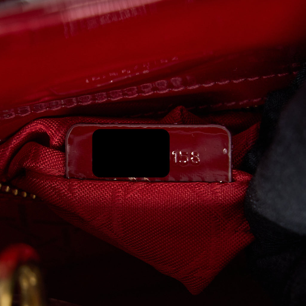 DIOR MINI LADY DIOR PATENT RED GHW