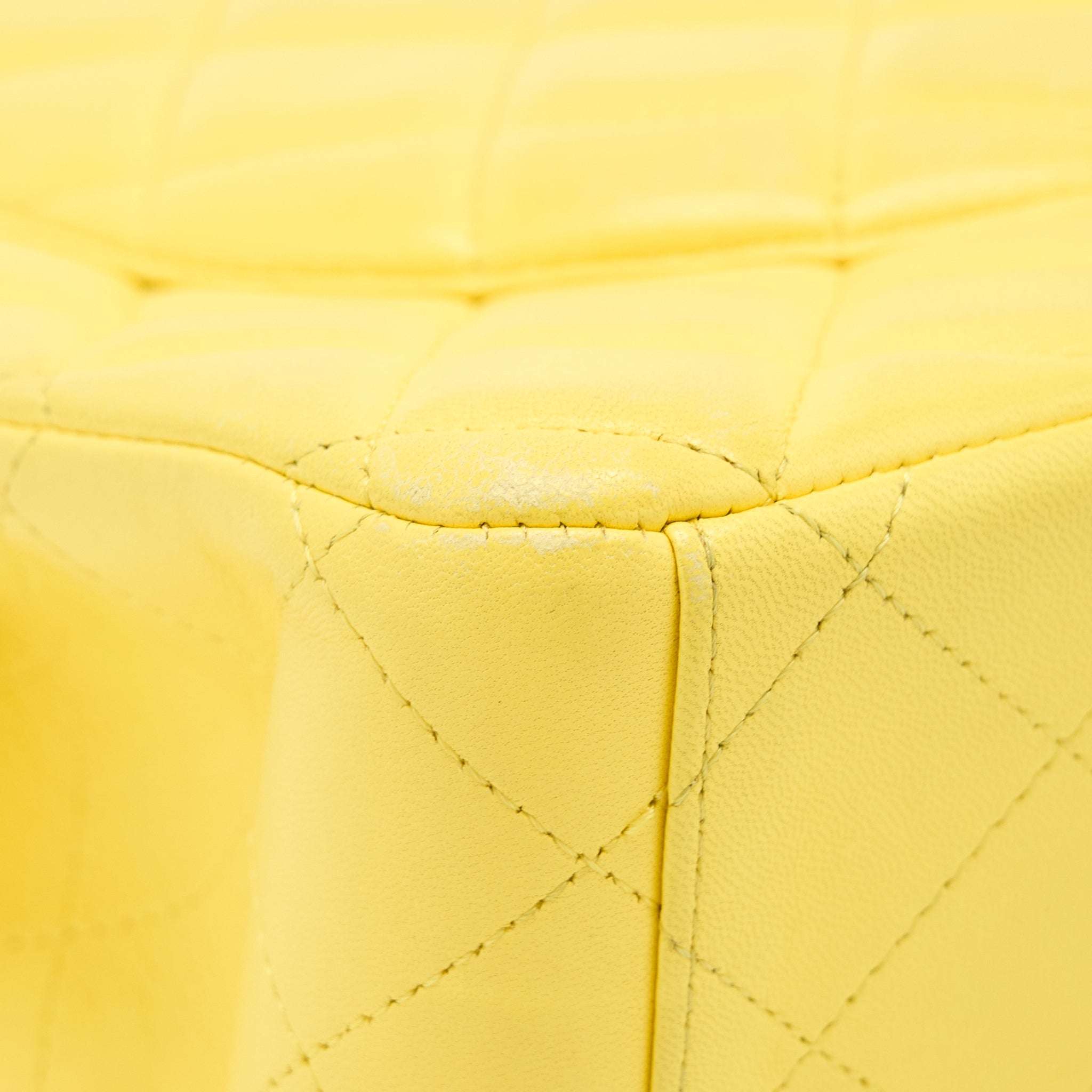 CHANEL MAXI CLASSIC DOUBLE FLAP BAG LAMBSKIN YELLOW LGHW
