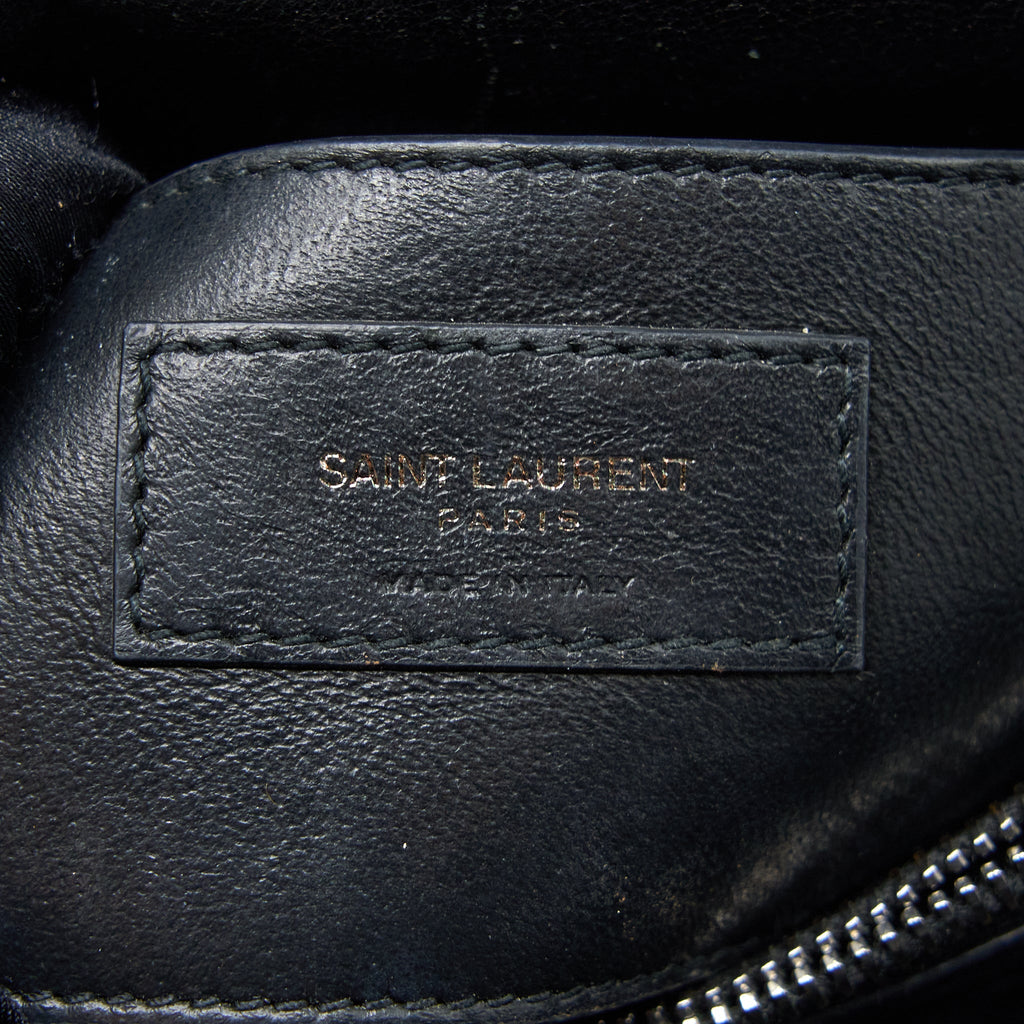 SAINT LAURENT/YSL QUILTED MEDIUM COLLEGE BAG LAMBSKIN BLACK RUTHENIUM HARDWARE