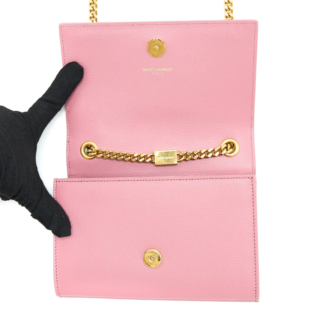 SAINT LAURENT MINI KATE BAG GRAINED CALFSKIN PINK GHW
