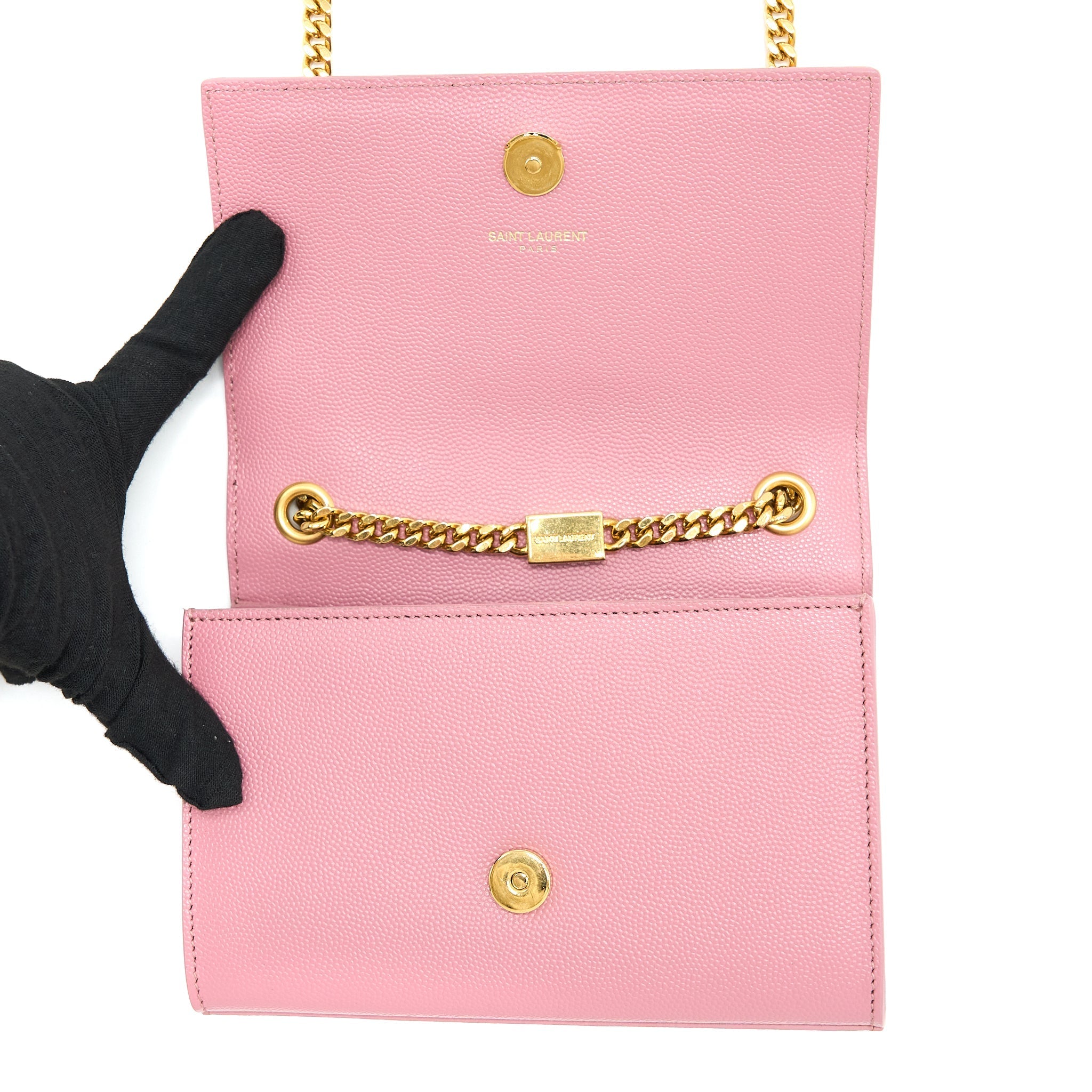 SAINT LAURENT MINI KATE BAG GRAINED CALFSKIN PINK GHW