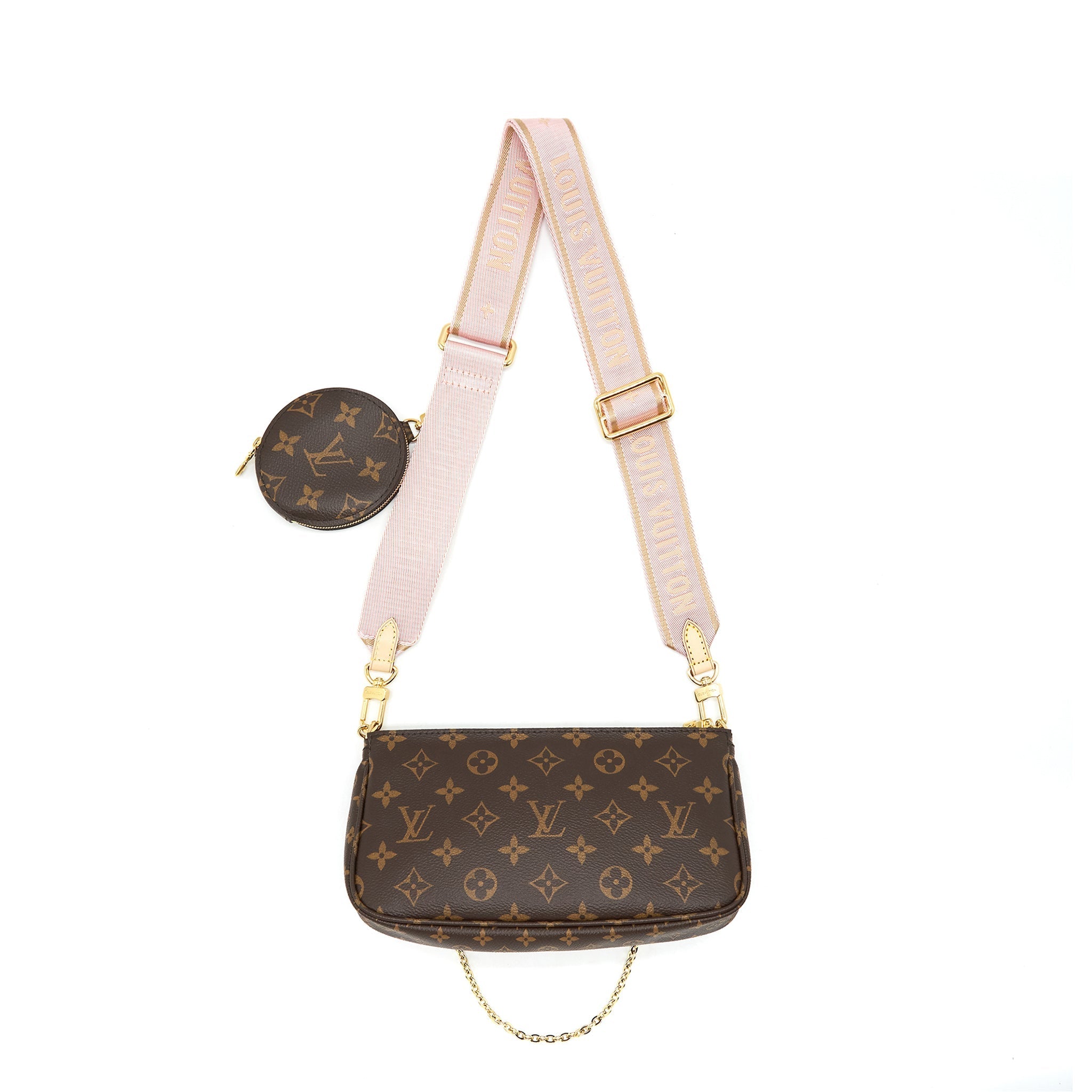 LOUIS VUITTON MULTI POCHETTE ACCESSORIES PINK STRAP