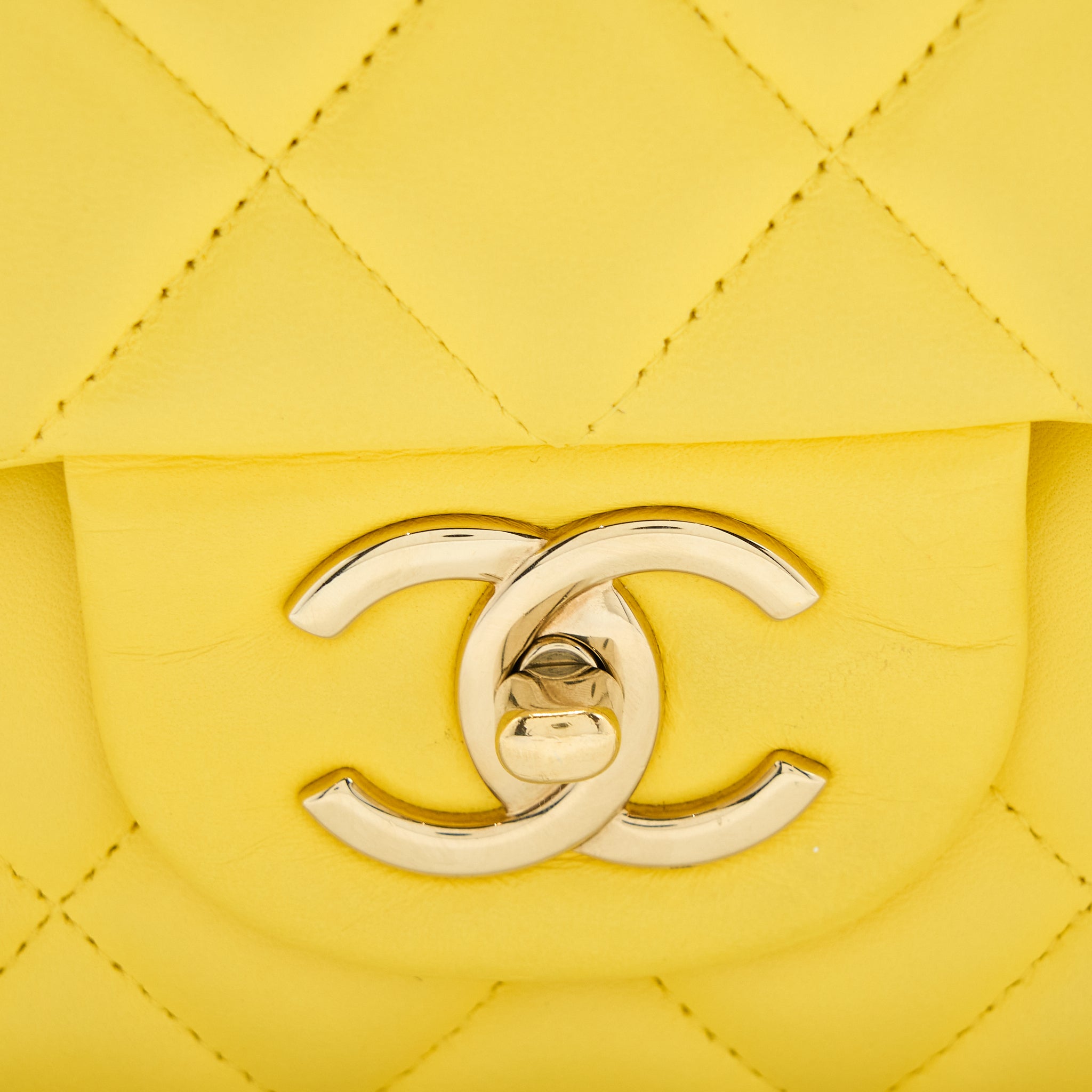 CHANEL MAXI CLASSIC DOUBLE FLAP BAG LAMBSKIN YELLOW LGHW