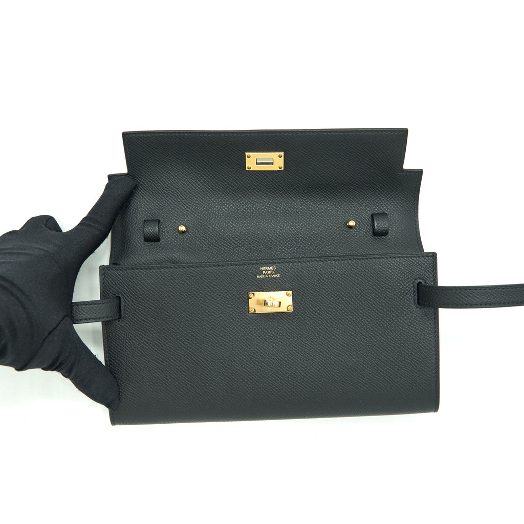 HERMES KELLY CLASSIQUE TO GO WALLET EPSOM BLACK GHW