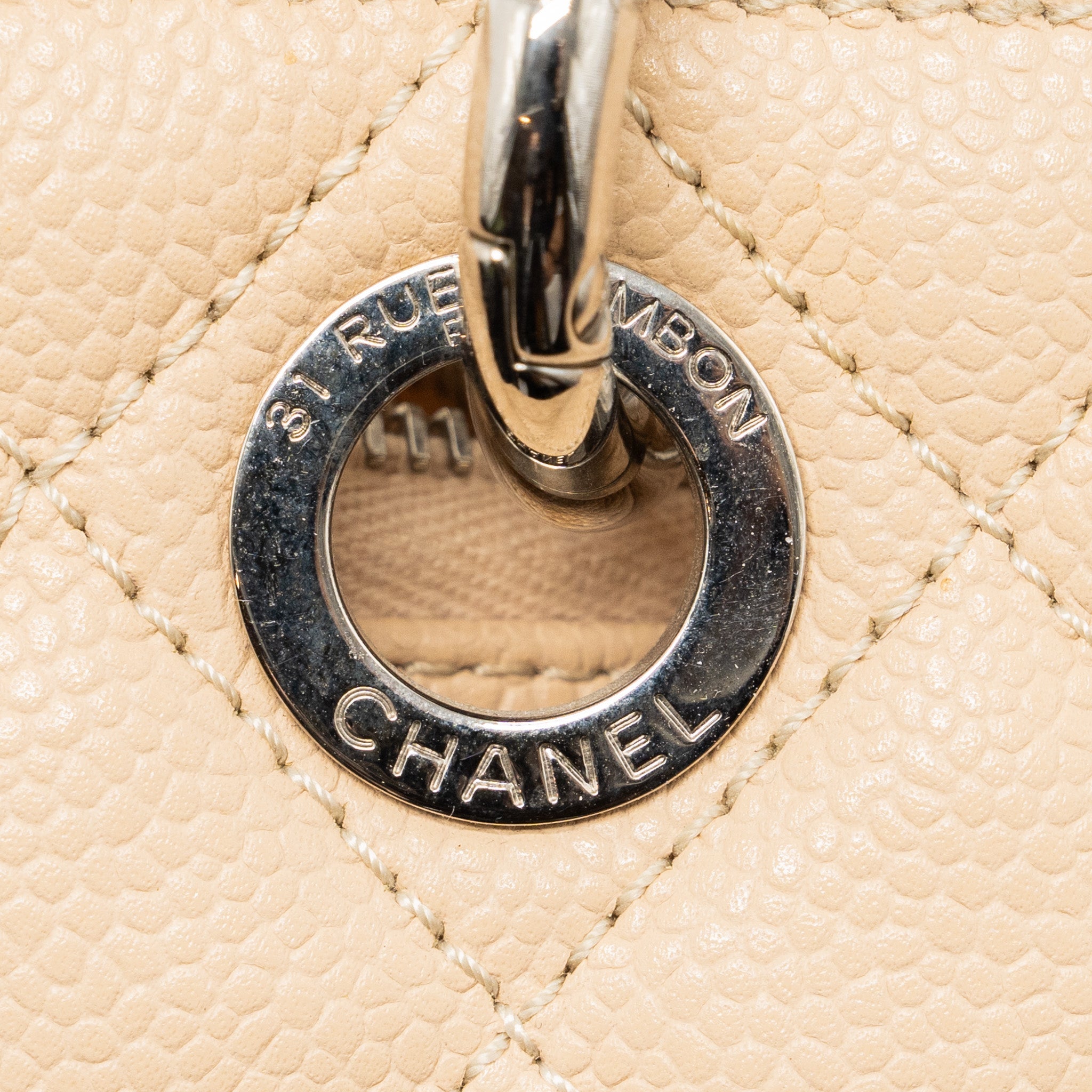 CHANEL GRAND SHOPPING TOTE CAVIAR BEIGE SHW