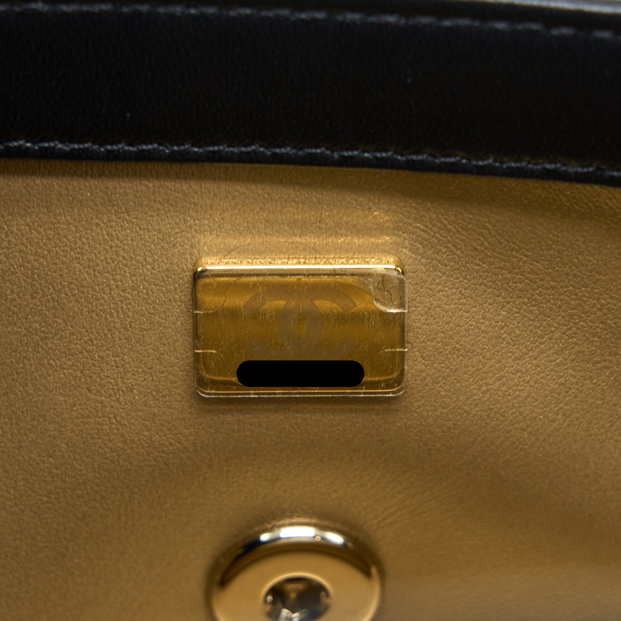 CHANEL 23C PEARL CRUSH MINI RECTANGULAR LAMBSKIN BLACK LGHW (MICROCHIP)