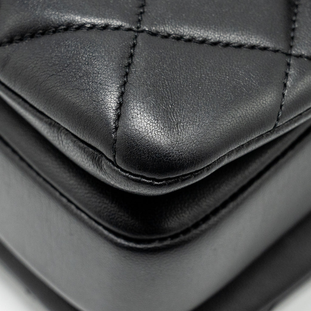 CHANEL SMALL TRENDY CC FLAP BAG LAMBSKIN BLACK GHW