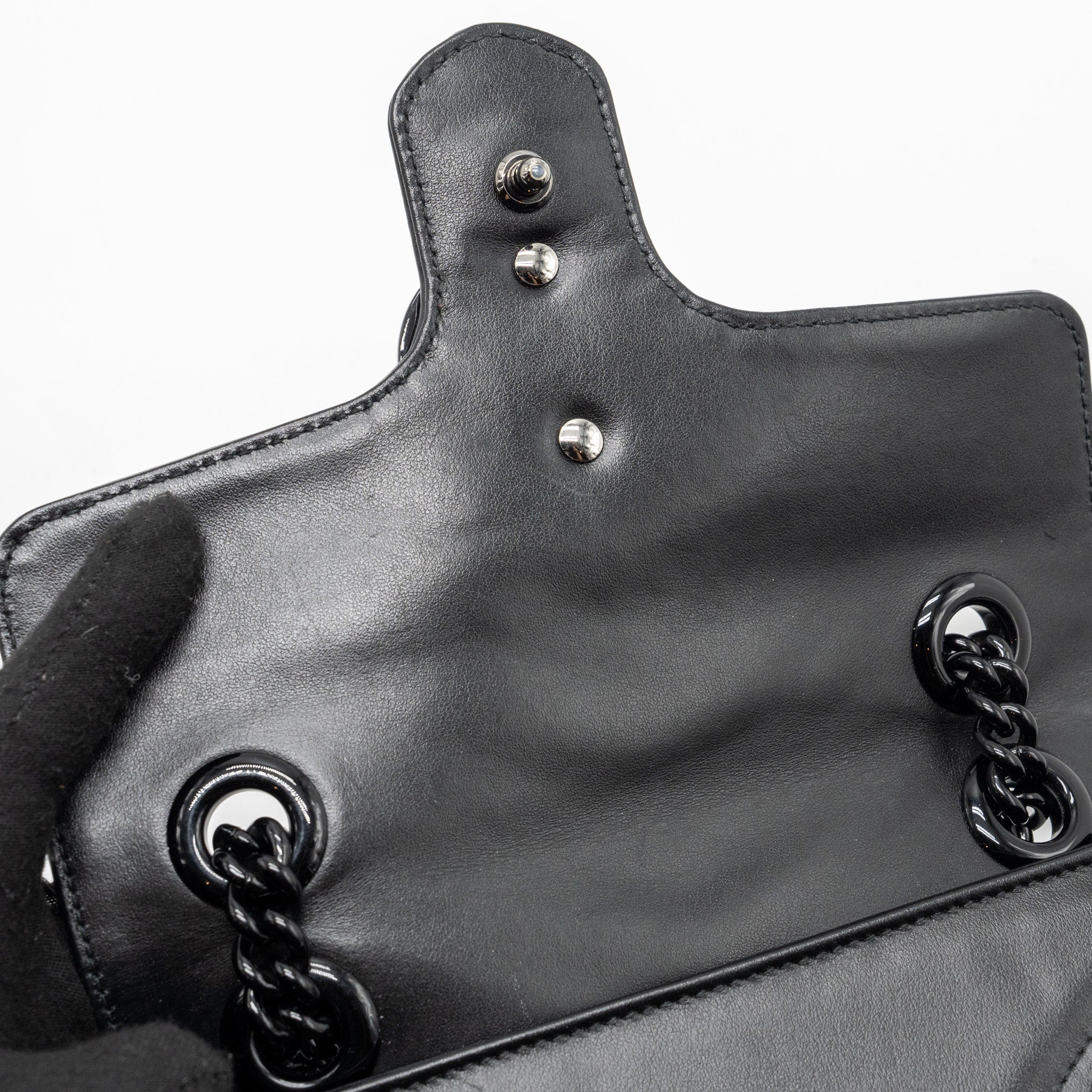 GUCCI MINI MARMONT CALFSKIN BLACK WITH BLACK HARDWARE
