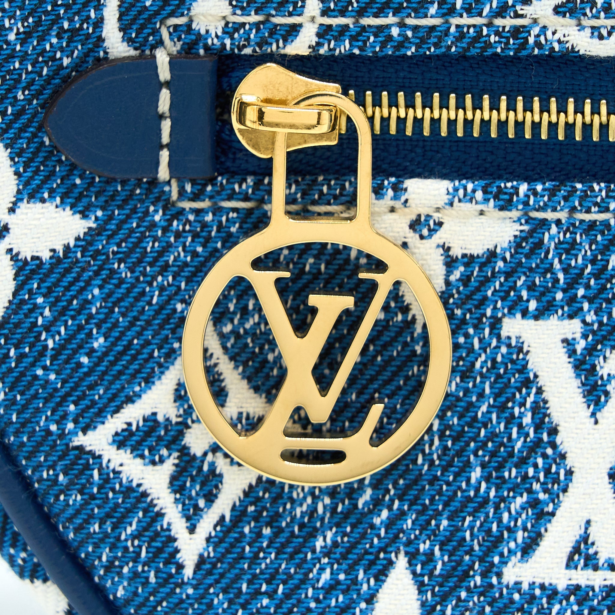LOUIS VUITTON HALF MOON LOOP BAG DENIM BLUE GHW